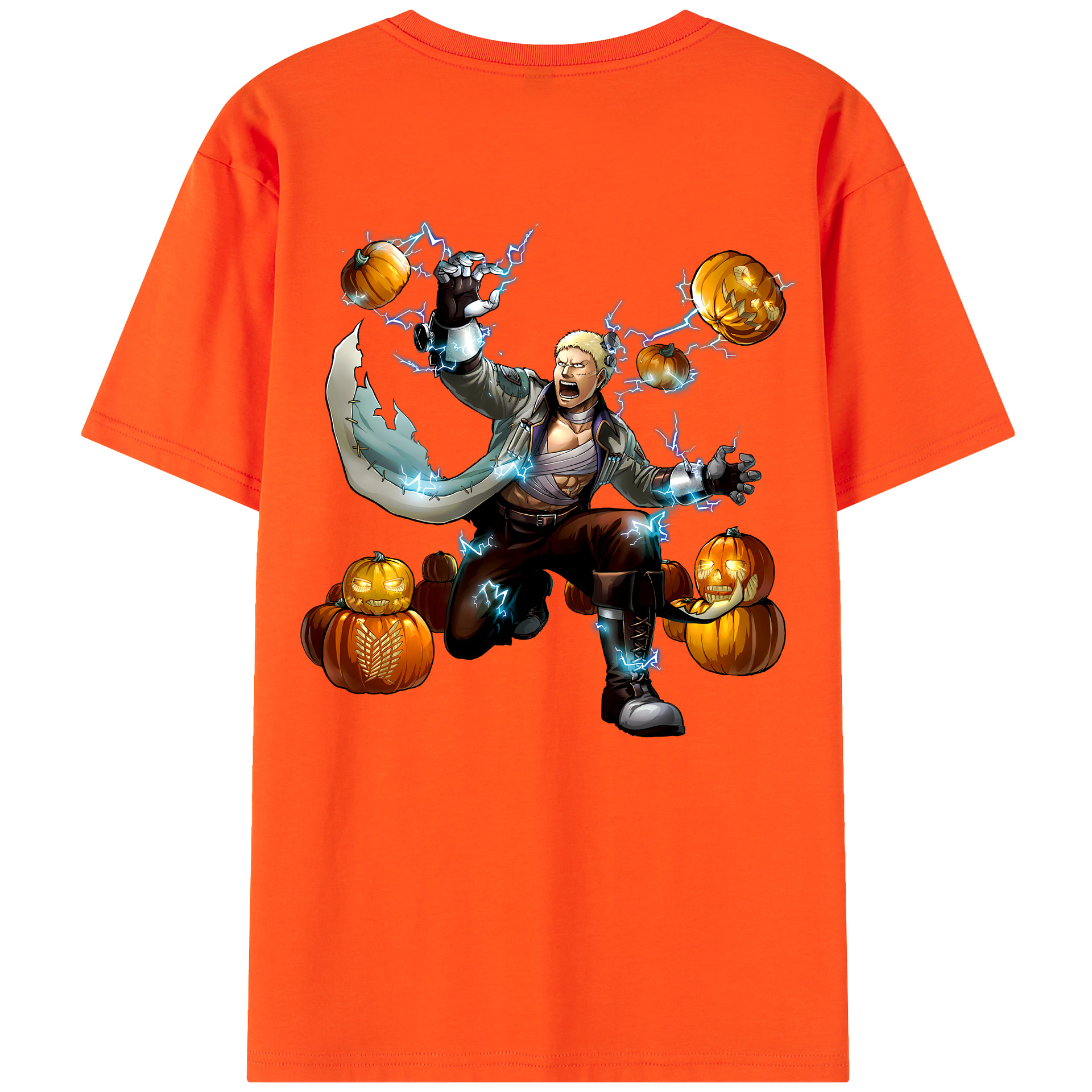 （画像用） 進撃の巨人 ライナー・ブラウン Attack on Titan Reiner Braun 綿100％半袖Tシャツ（背面プリント）