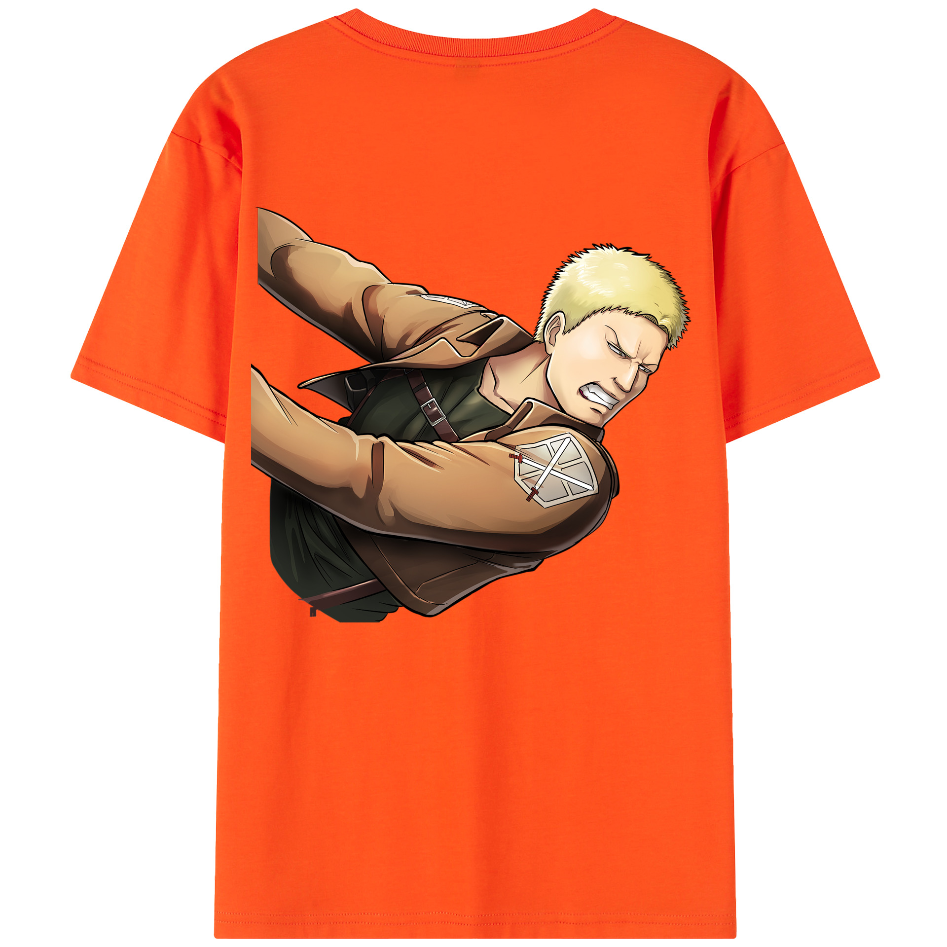 （画像用） 進撃の巨人 ライナー・ブラウン Attack on Titan Reiner Braun 綿100％半袖Tシャツ（背面プリント）