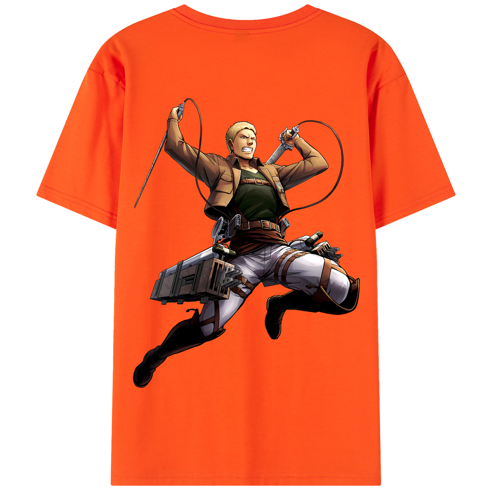 （画像用） 進撃の巨人 ライナー・ブラウン Attack on Titan Reiner Braun 綿100％半袖Tシャツ（背面プリント）