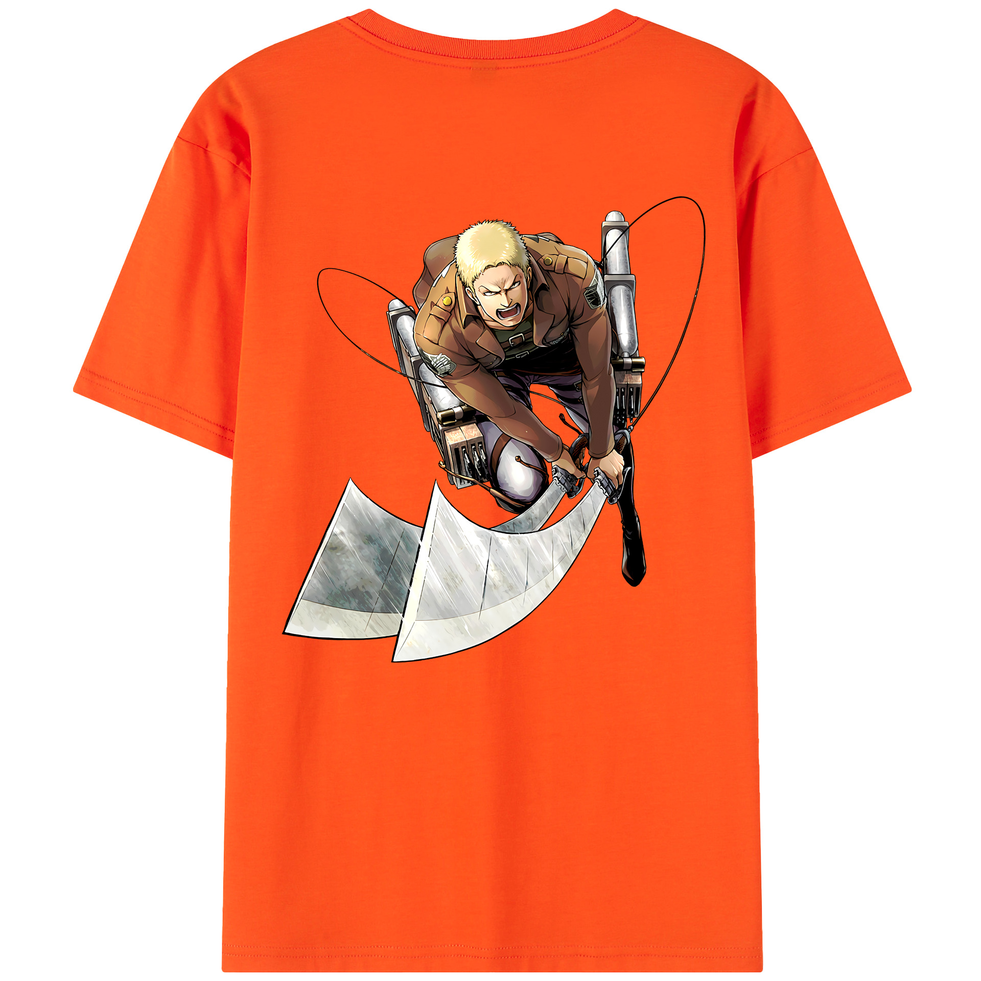 （画像用） 進撃の巨人 ライナー・ブラウン Attack on Titan Reiner Braun 綿100％半袖Tシャツ（背面プリント）