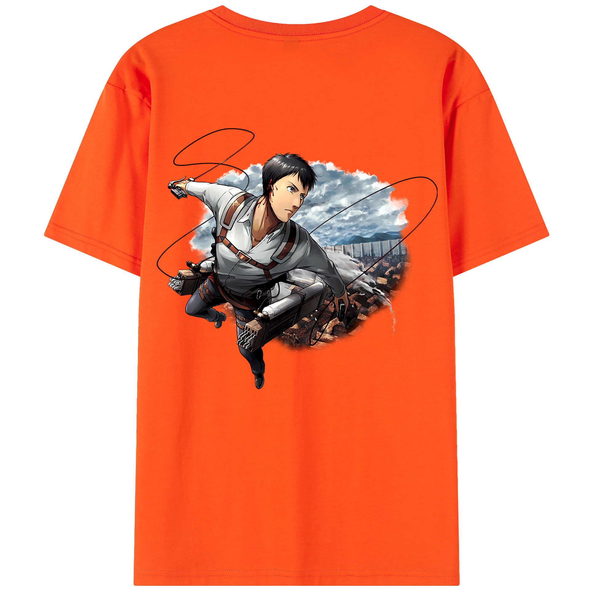 （画像用） 進撃の巨人 ベルトルト・フーバー Attack on Titan Bertholdt Hoover 綿100％半袖Tシャツ（背面プリント）