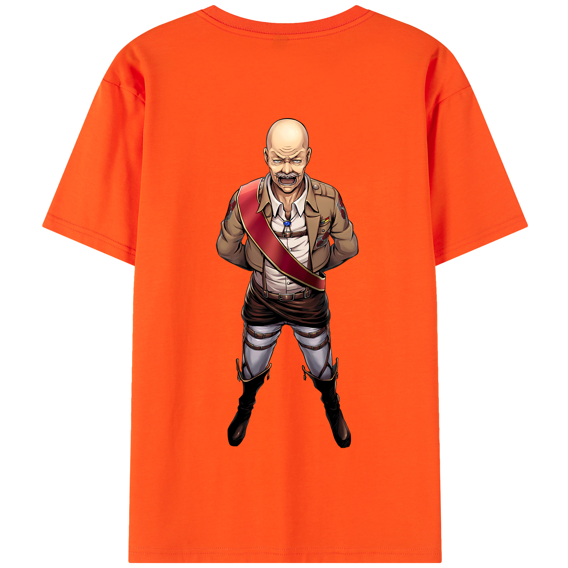 （画像用） 進撃の巨人 ドット·ピクシス Attack on Titan Dot Pixis 綿100％半袖Tシャツ（背面プリント）