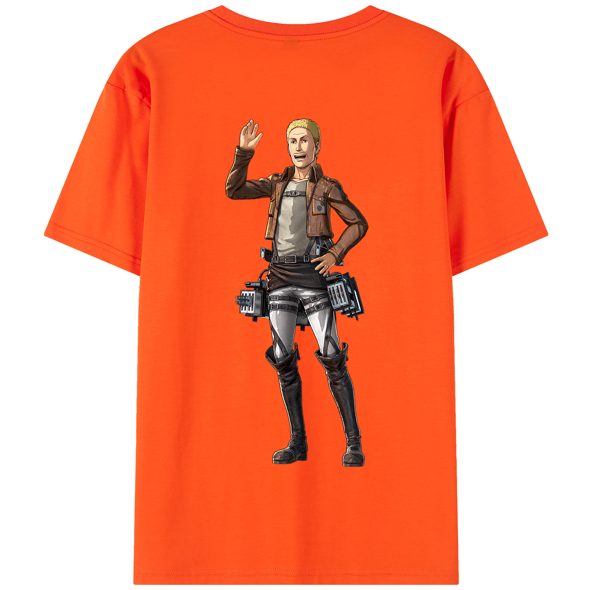 （画像用） 進撃の巨人 ハンネス Attack on Titan Hannes 綿100％半袖Tシャツ（背面プリント）