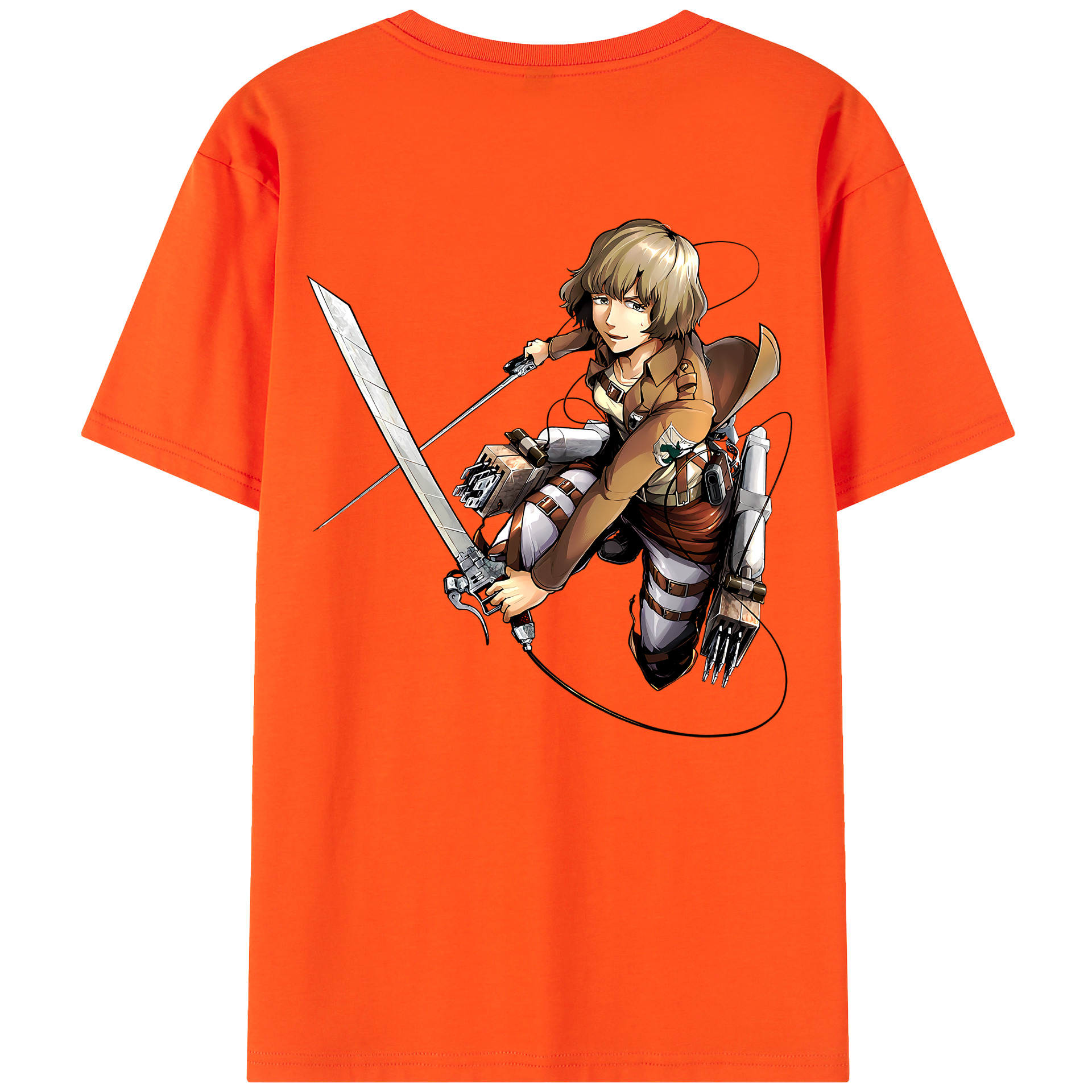 （画像用） 進撃の巨人 ヒツチ Attack on Titan Hitch 綿100％半袖Tシャツ（背面プリント）
