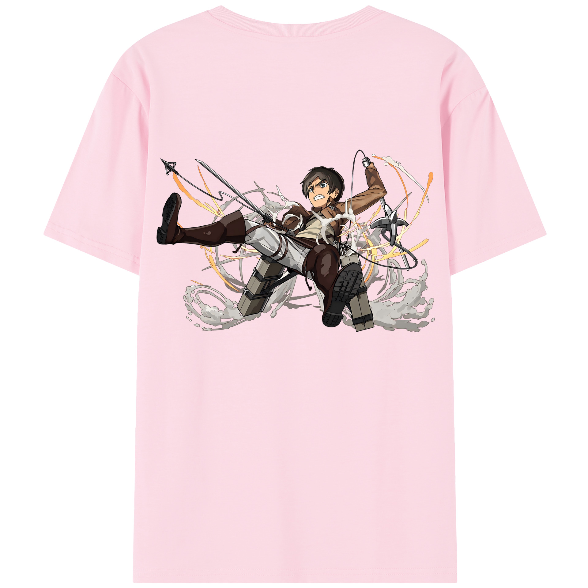 （画像用） 進撃の巨人 エレン･イェーガー Attack on Titan Eren Jäger 綿100％半袖Tシャツ（背面プリント）