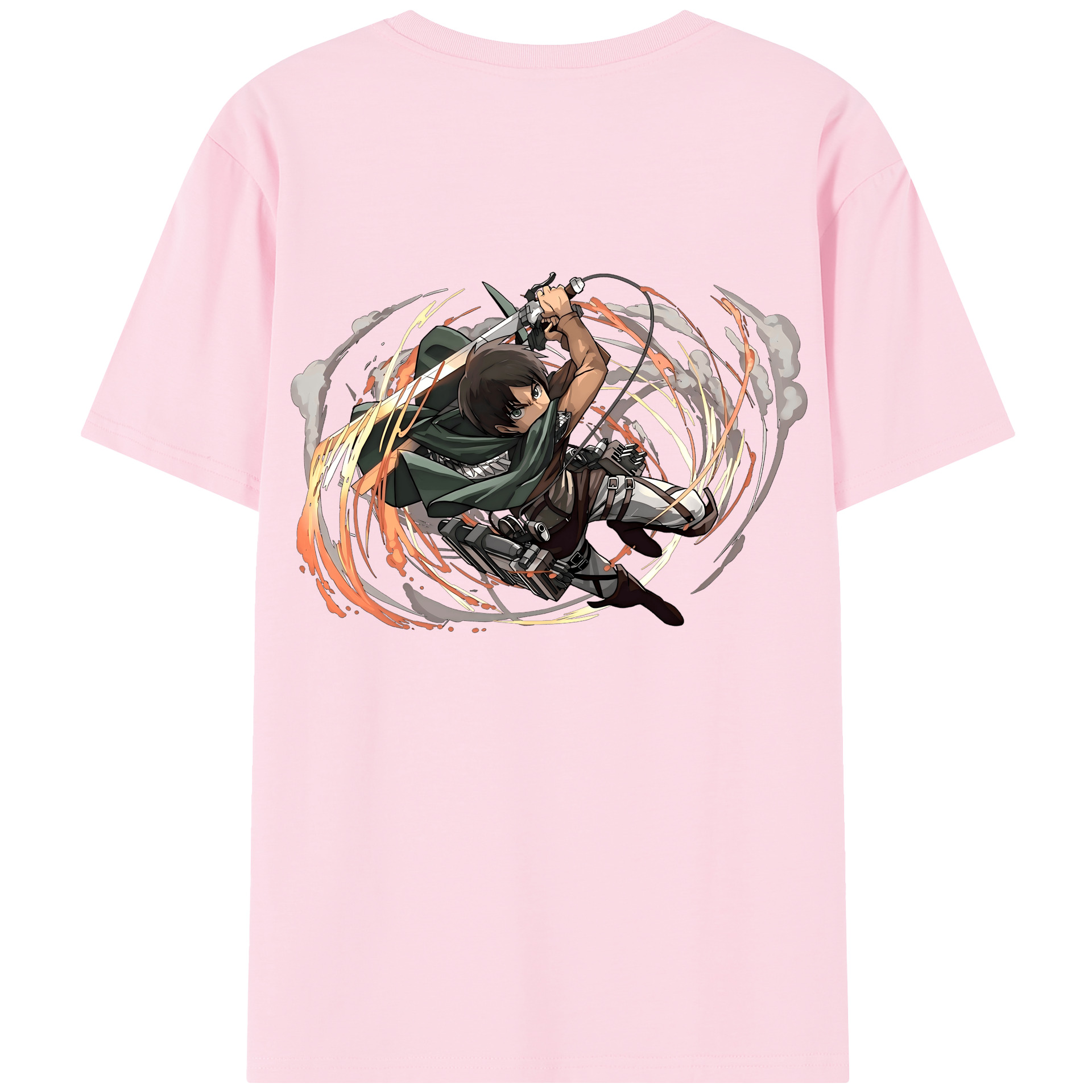 （画像用） 進撃の巨人 エレン･イェーガー Attack on Titan Eren Jäger 綿100％半袖Tシャツ（背面プリント）