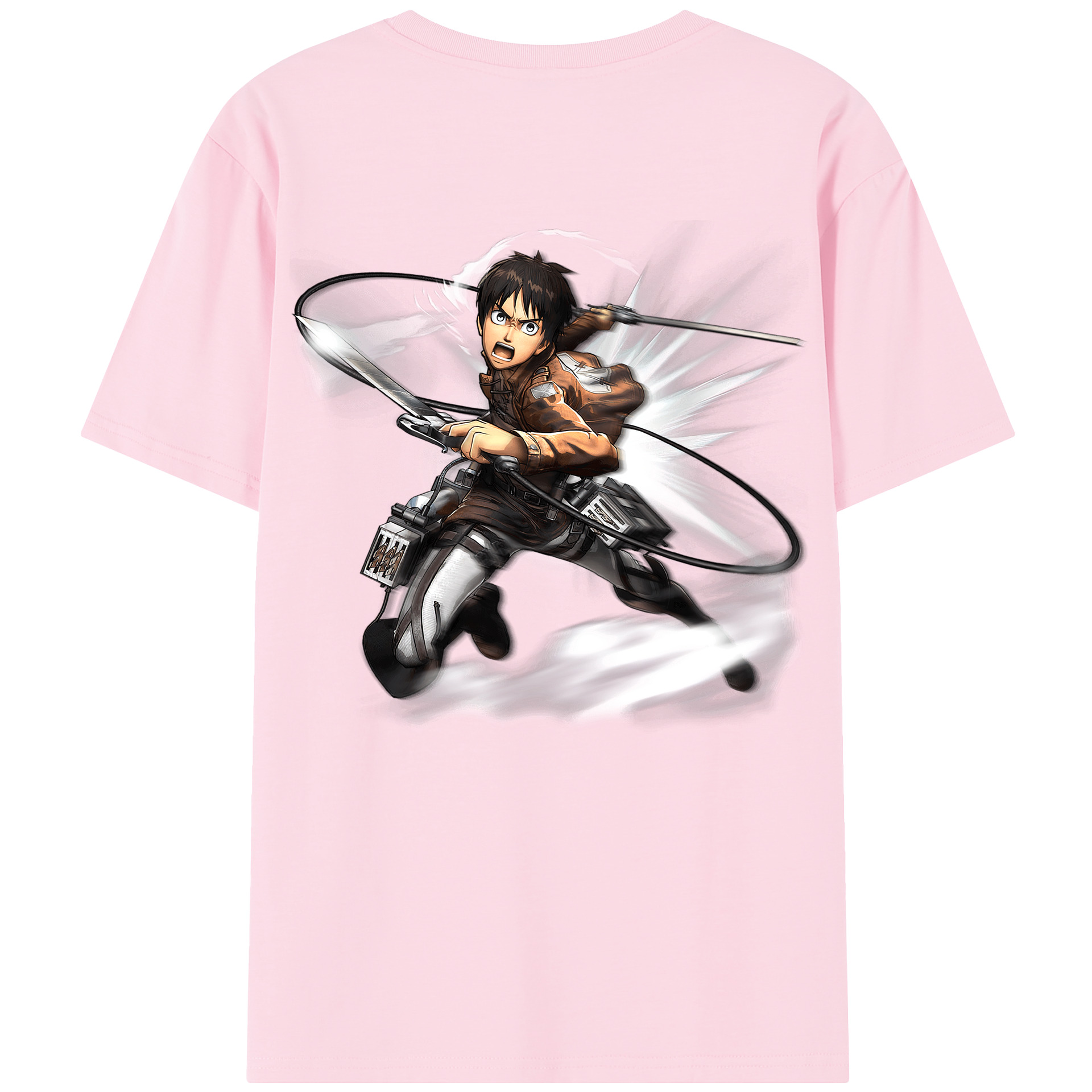 （画像用） 進撃の巨人 エレン･イェーガー Attack on Titan Eren Jäger 綿100％半袖Tシャツ（背面プリント）