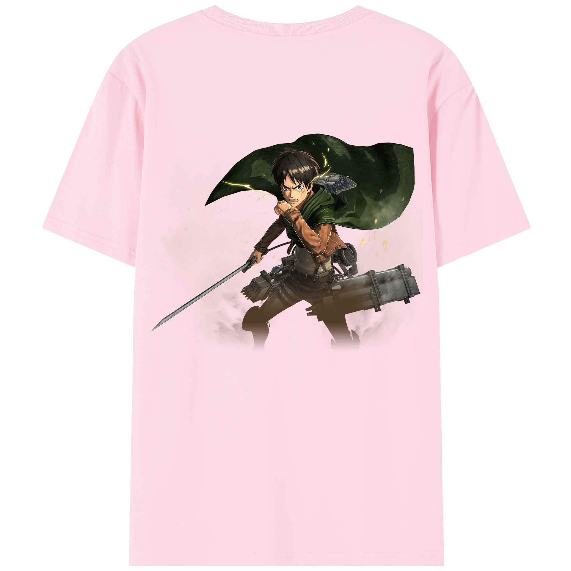 （画像用） 進撃の巨人 エレン･イェーガー Attack on Titan Eren Jäger 綿100％半袖Tシャツ（背面プリント）