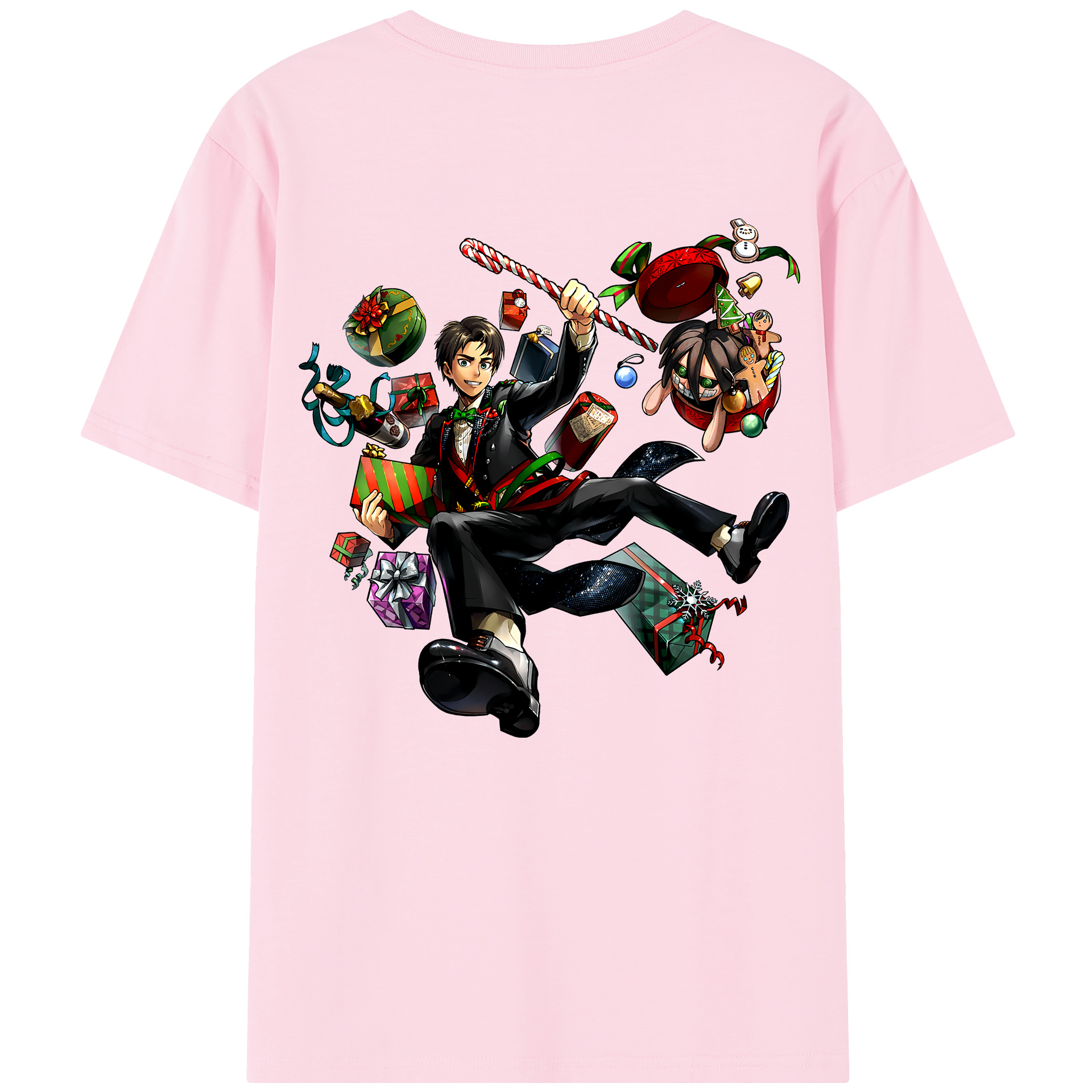 （画像用） 進撃の巨人 エレン･イェーガー Attack on Titan Eren Jäger 綿100％半袖Tシャツ（背面プリント）