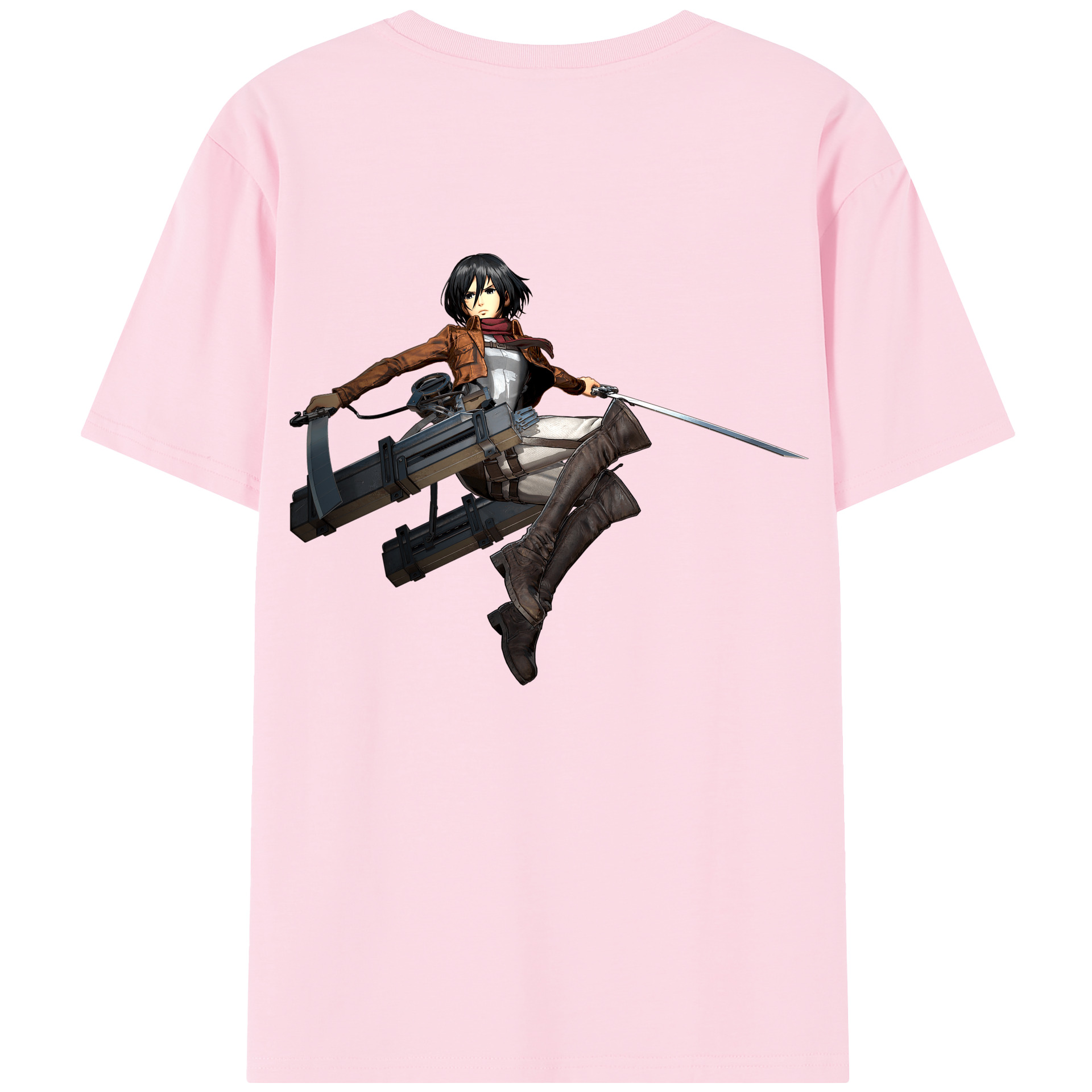 （画像用） 進撃の巨人 ミカサ·アッカーマン Attack on Titan Mikasa Ackerman 綿100％半袖Tシャツ（背面プリント）