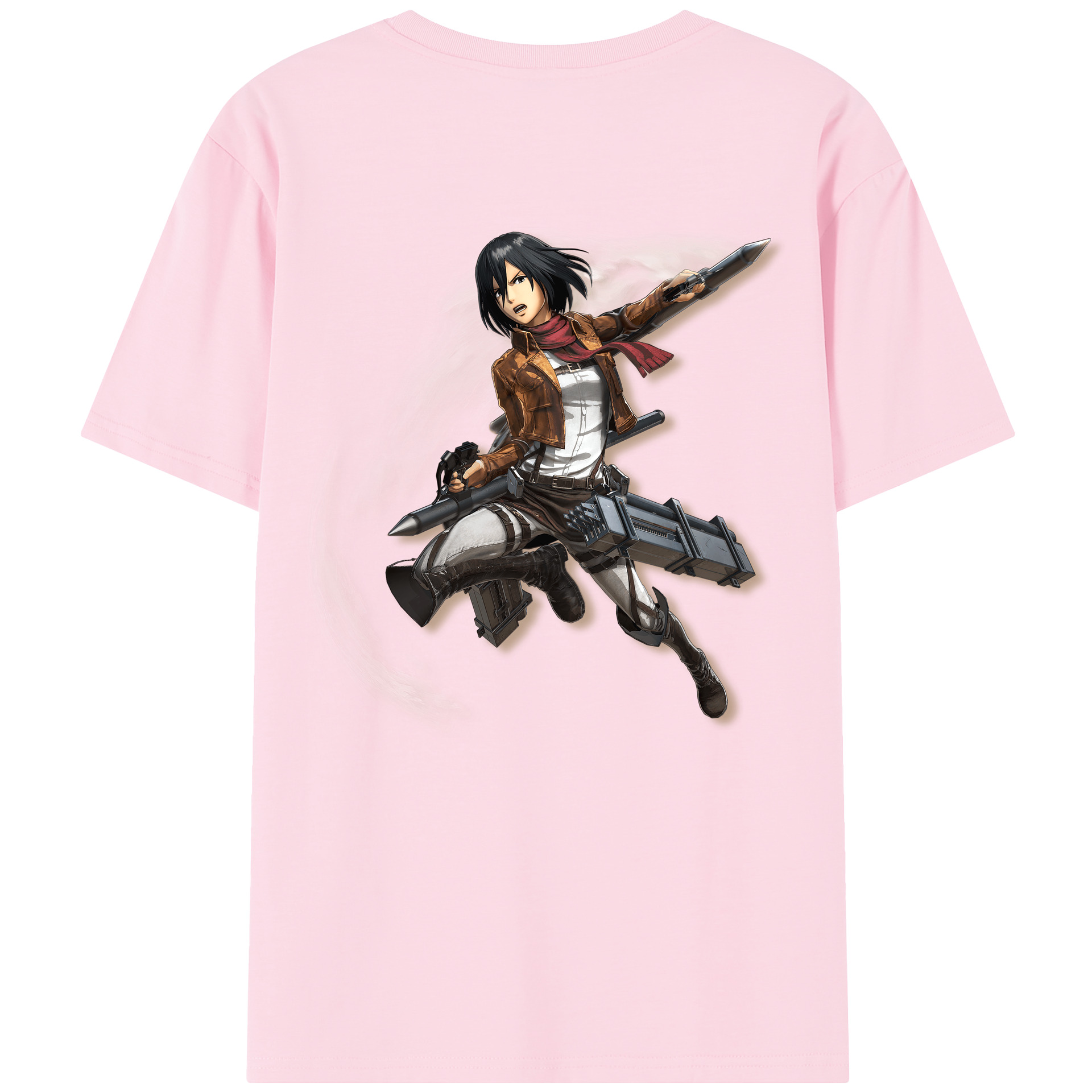（画像用） 進撃の巨人 ミカサ·アッカーマン Attack on Titan Mikasa Ackerman 綿100％半袖Tシャツ（背面プリント）