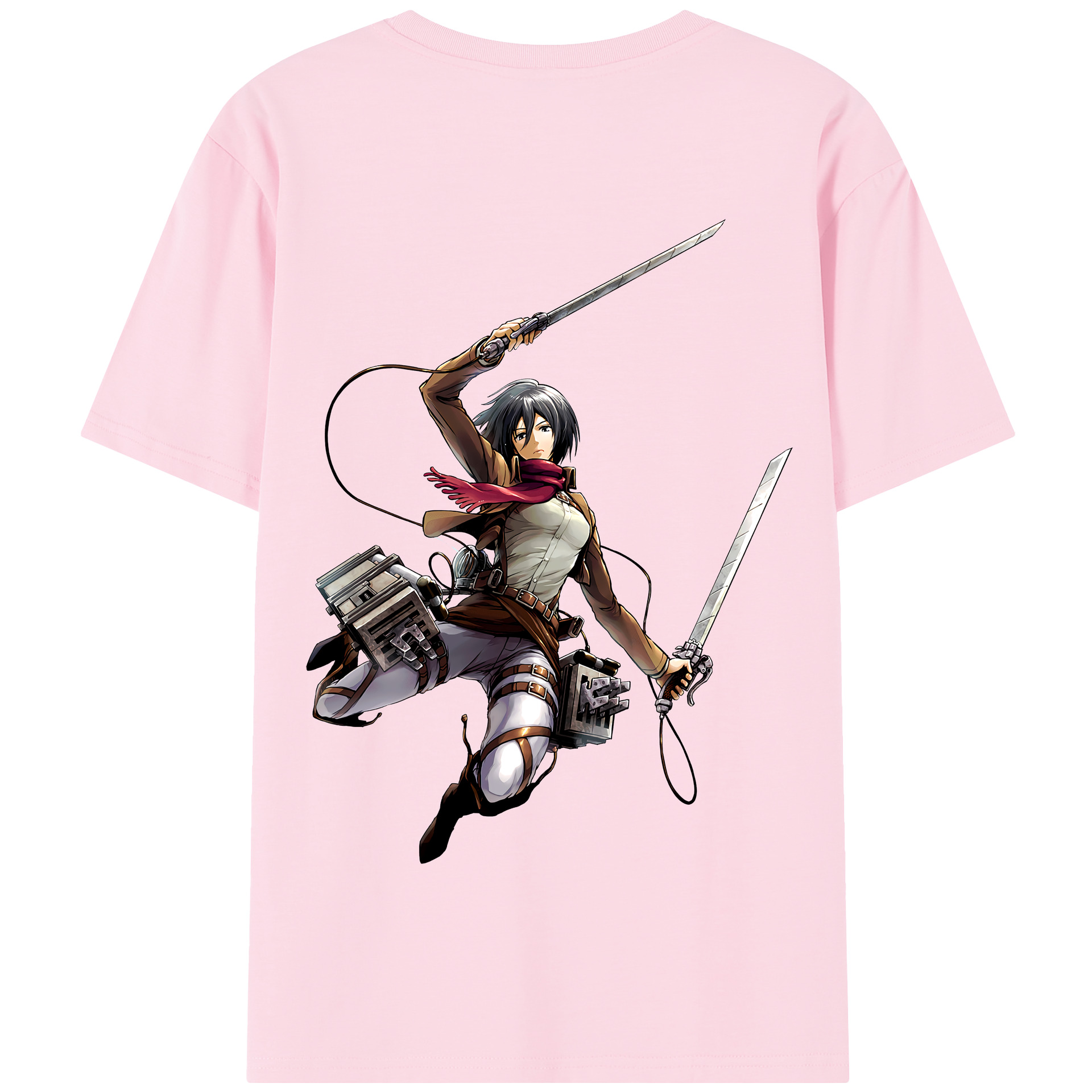 （画像用） 進撃の巨人 ミカサ·アッカーマン Attack on Titan Mikasa Ackerman 綿100％半袖Tシャツ（背面プリント）