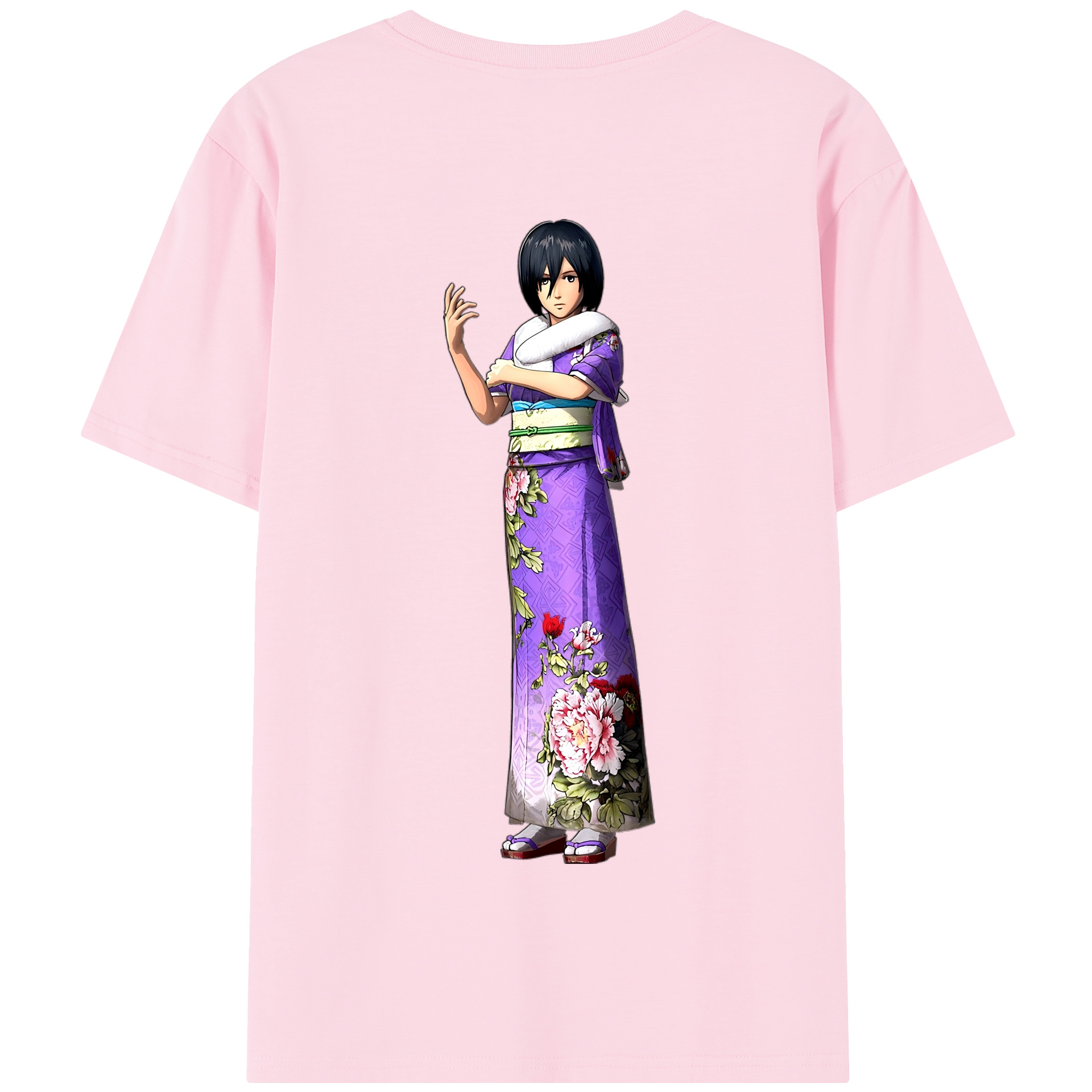 （画像用） 進撃の巨人 ミカサ·アッカーマン Attack on Titan Mikasa Ackerman 綿100％半袖Tシャツ（背面プリント）