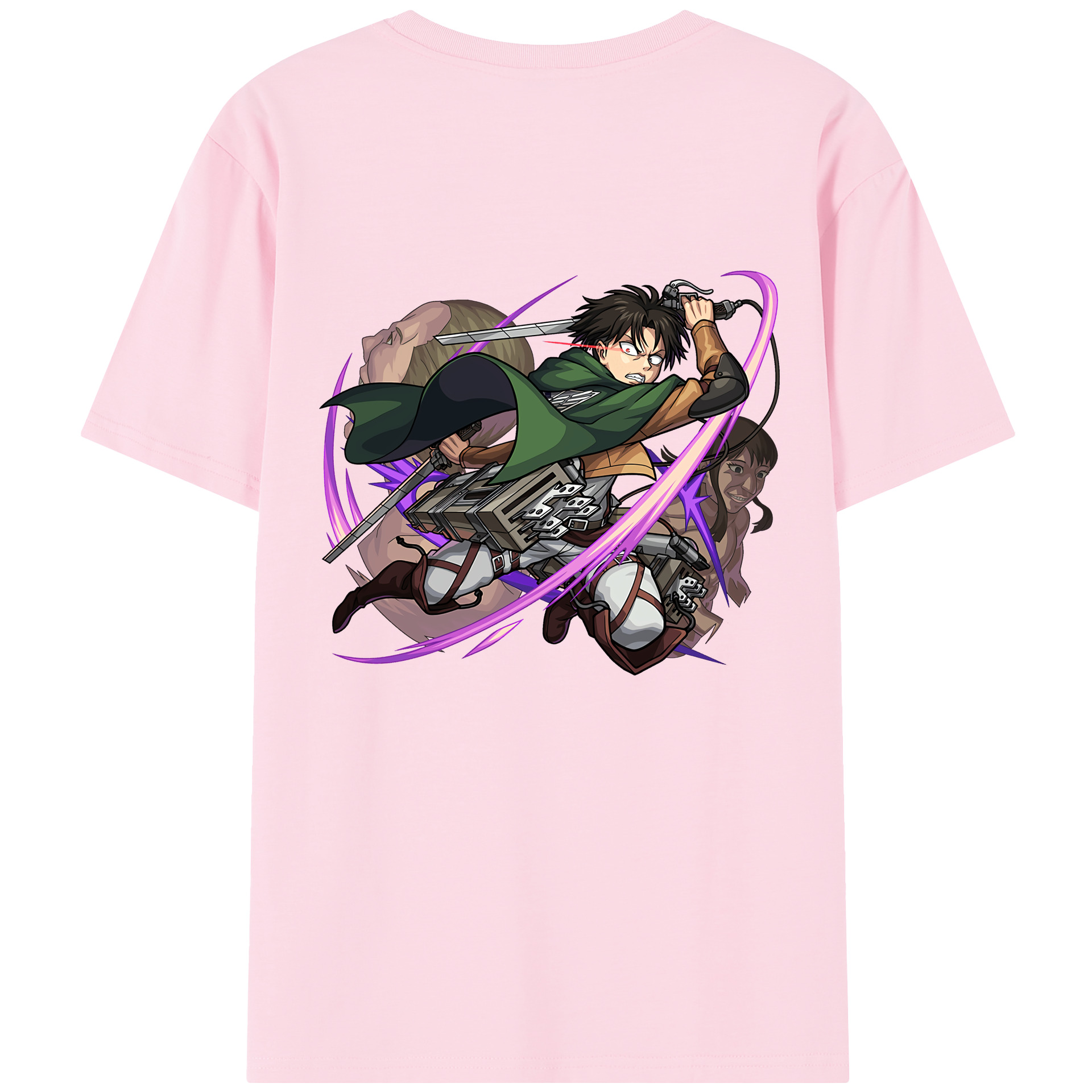 （画像用） 進撃の巨人 リヴァイ·アッカーマン Attack on Titan Levi Ackerman 綿100％半袖Tシャツ（背面プリント）
