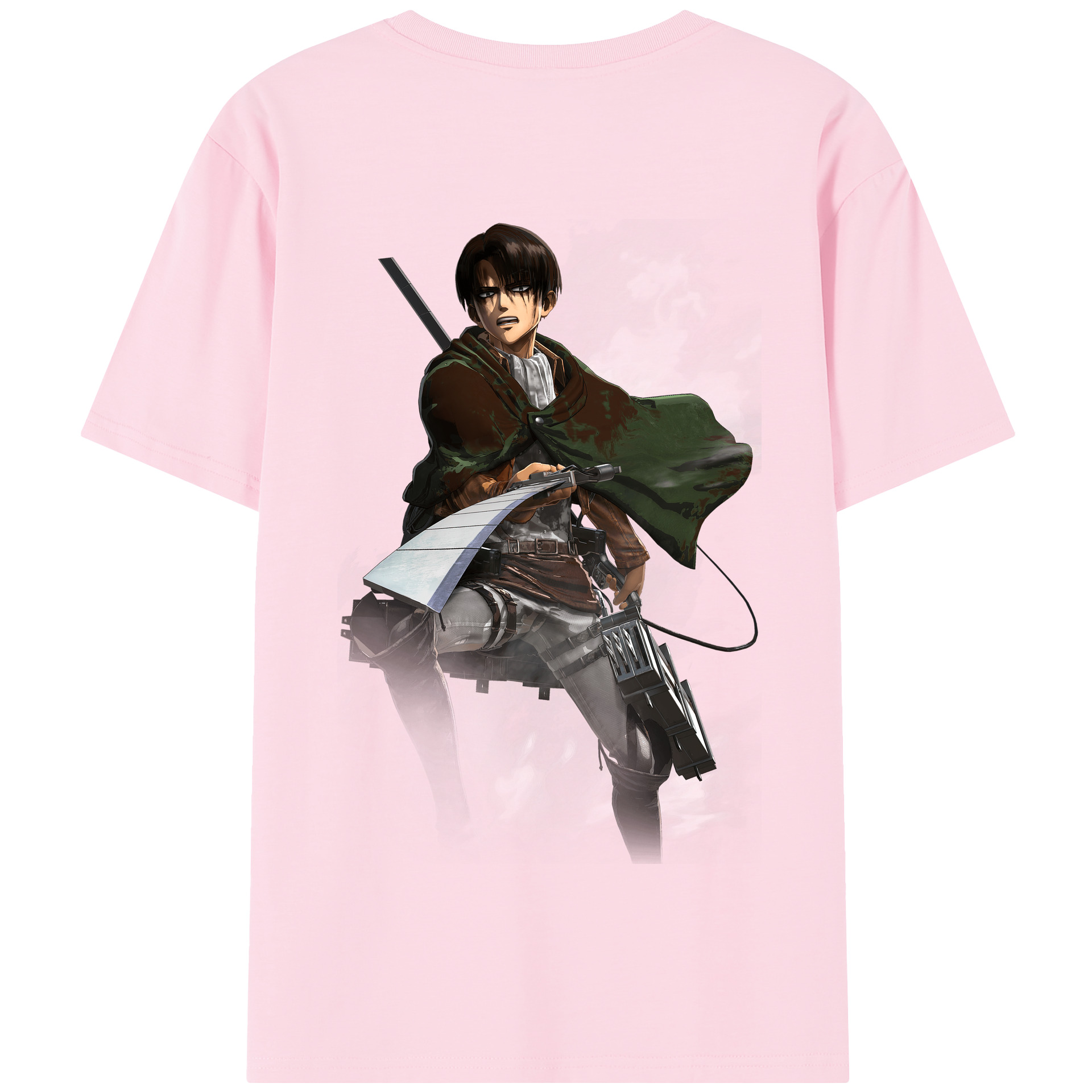 （画像用） 進撃の巨人 リヴァイ·アッカーマン Attack on Titan Levi Ackerman 綿100％半袖Tシャツ（背面プリント）