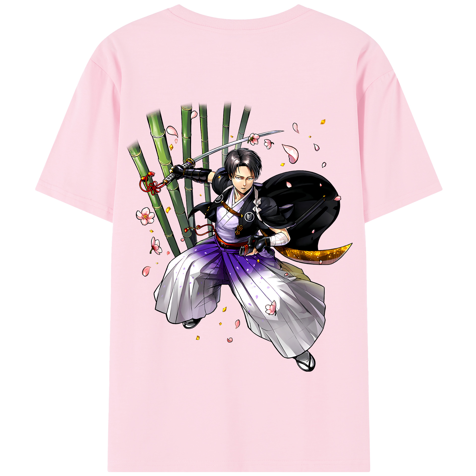 （画像用） 進撃の巨人 リヴァイ·アッカーマン Attack on Titan Levi Ackerman 綿100％半袖Tシャツ（背面プリント）