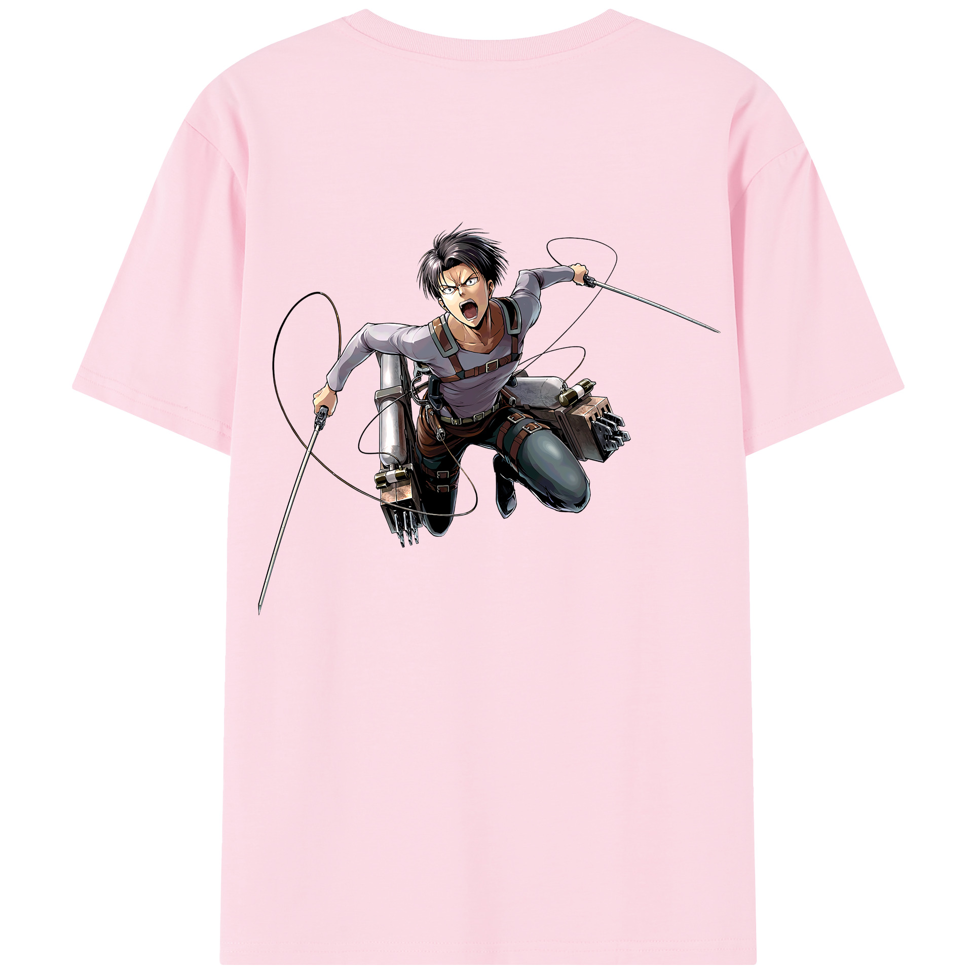 （画像用） 進撃の巨人 リヴァイ·アッカーマン Attack on Titan Levi Ackerman 綿100％半袖Tシャツ（背面プリント）