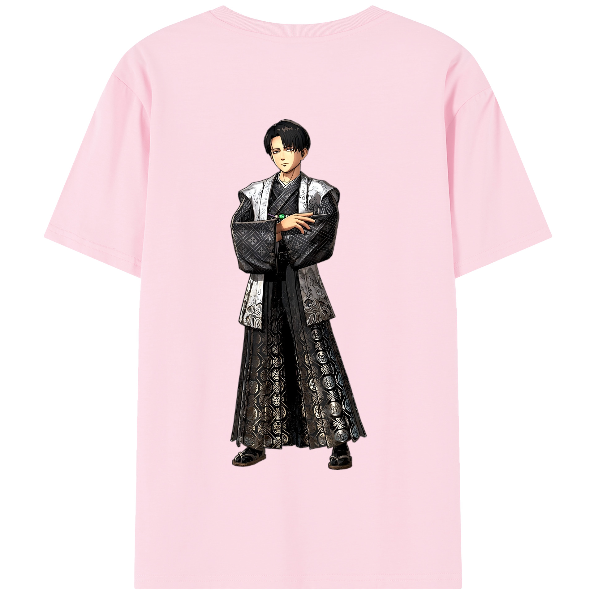 （画像用） 進撃の巨人 リヴァイ·アッカーマン Attack on Titan Levi Ackerman 綿100％半袖Tシャツ（背面プリント）