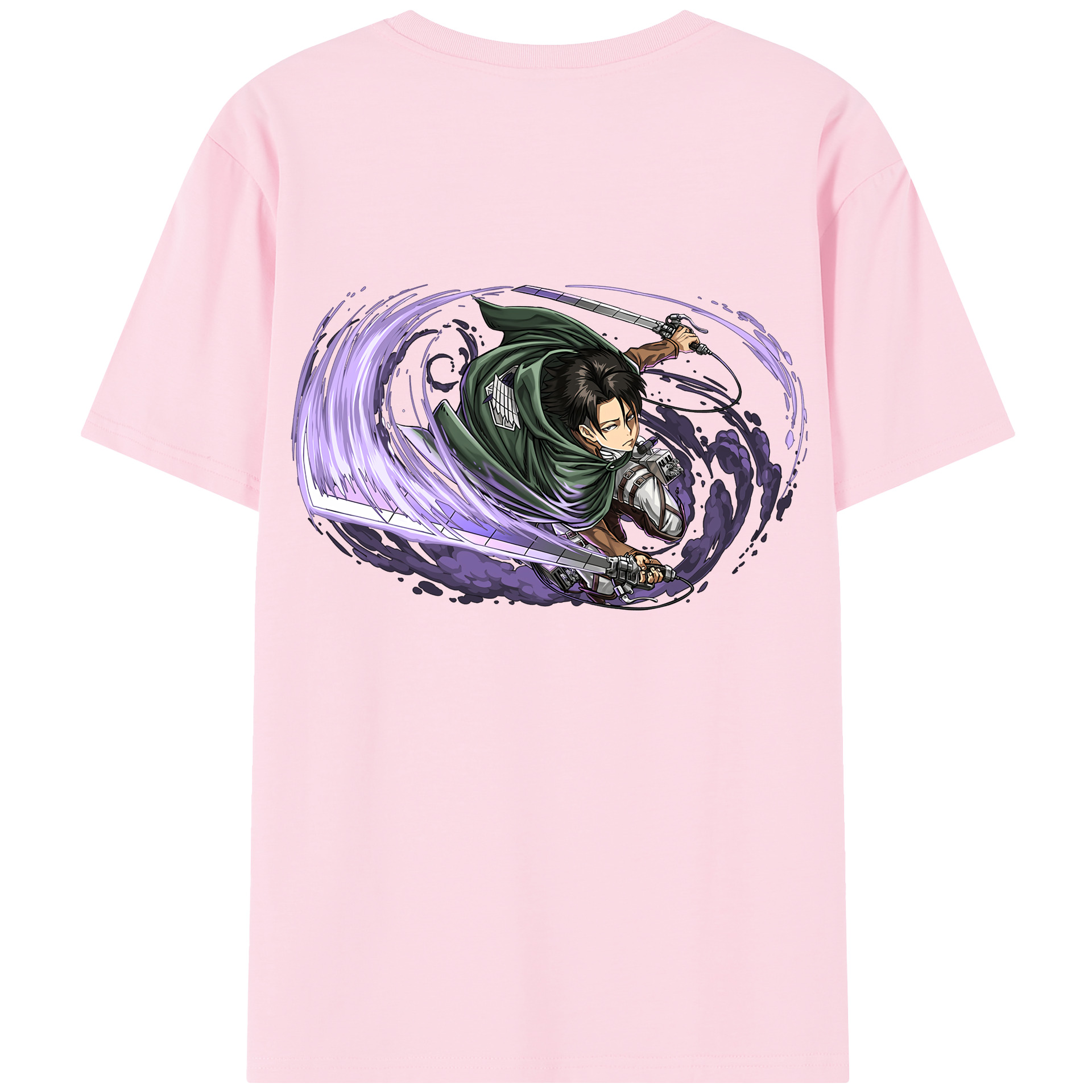 （画像用） 進撃の巨人 リヴァイ·アッカーマン Attack on Titan Levi Ackerman 綿100％半袖Tシャツ（背面プリント）