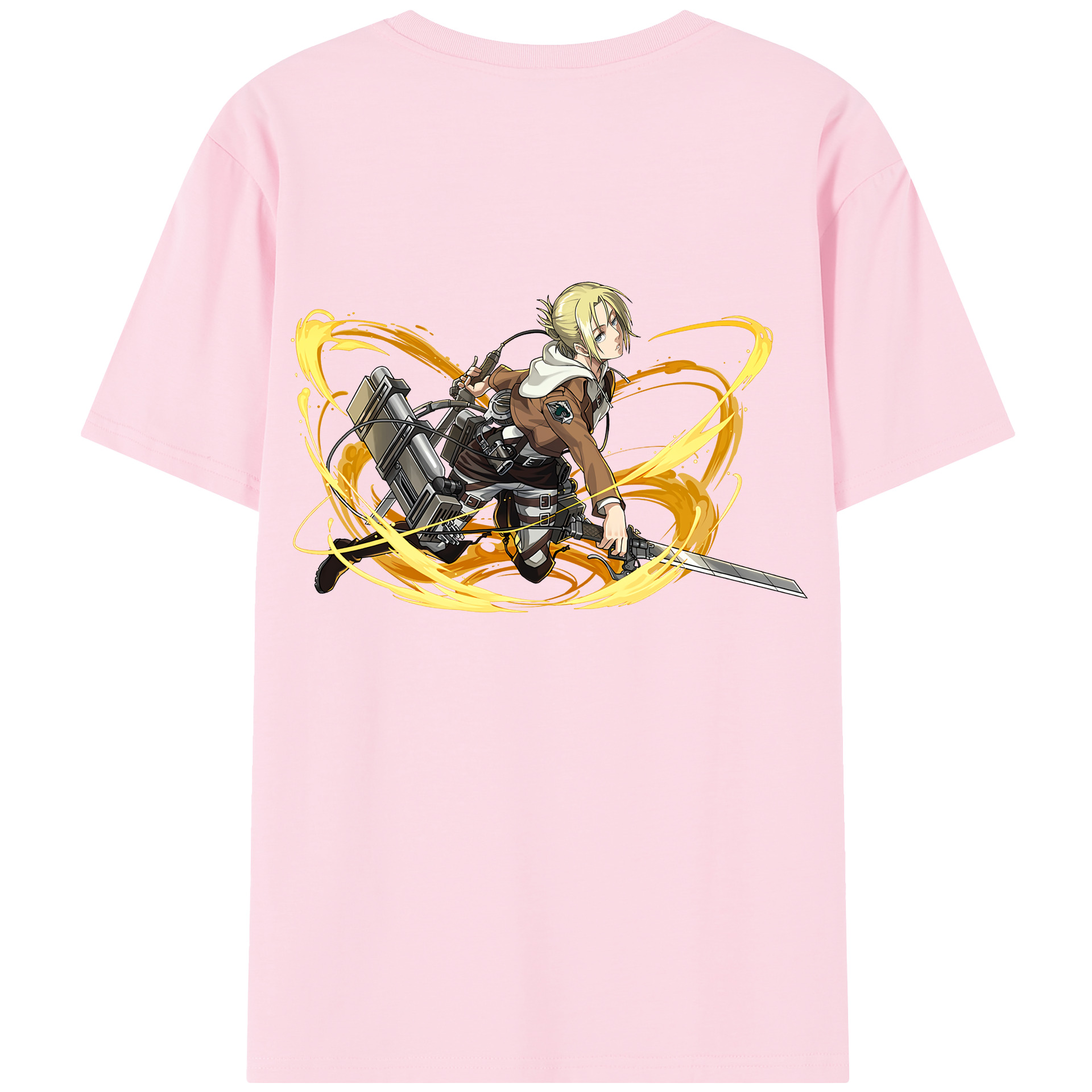 （画像用） 進撃の巨人 アニ・レオンハート Attack on Titan Annie Leonhart 綿100％半袖Tシャツ（背面プリント）