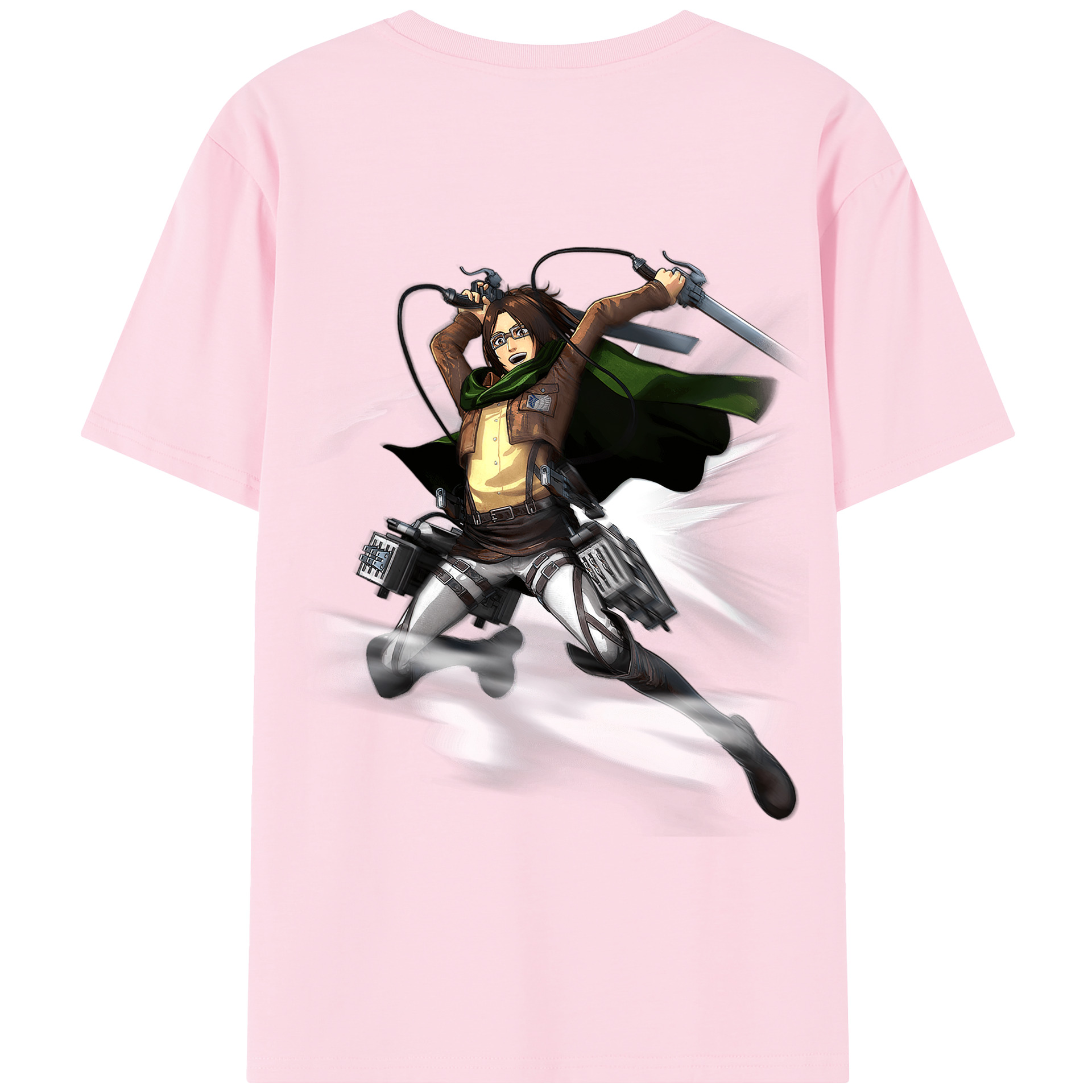 （画像用） 進撃の巨人 ハンジ·ゾエ Attack on Titan Hanji Zoe 綿100％半袖Tシャツ（背面プリント）
