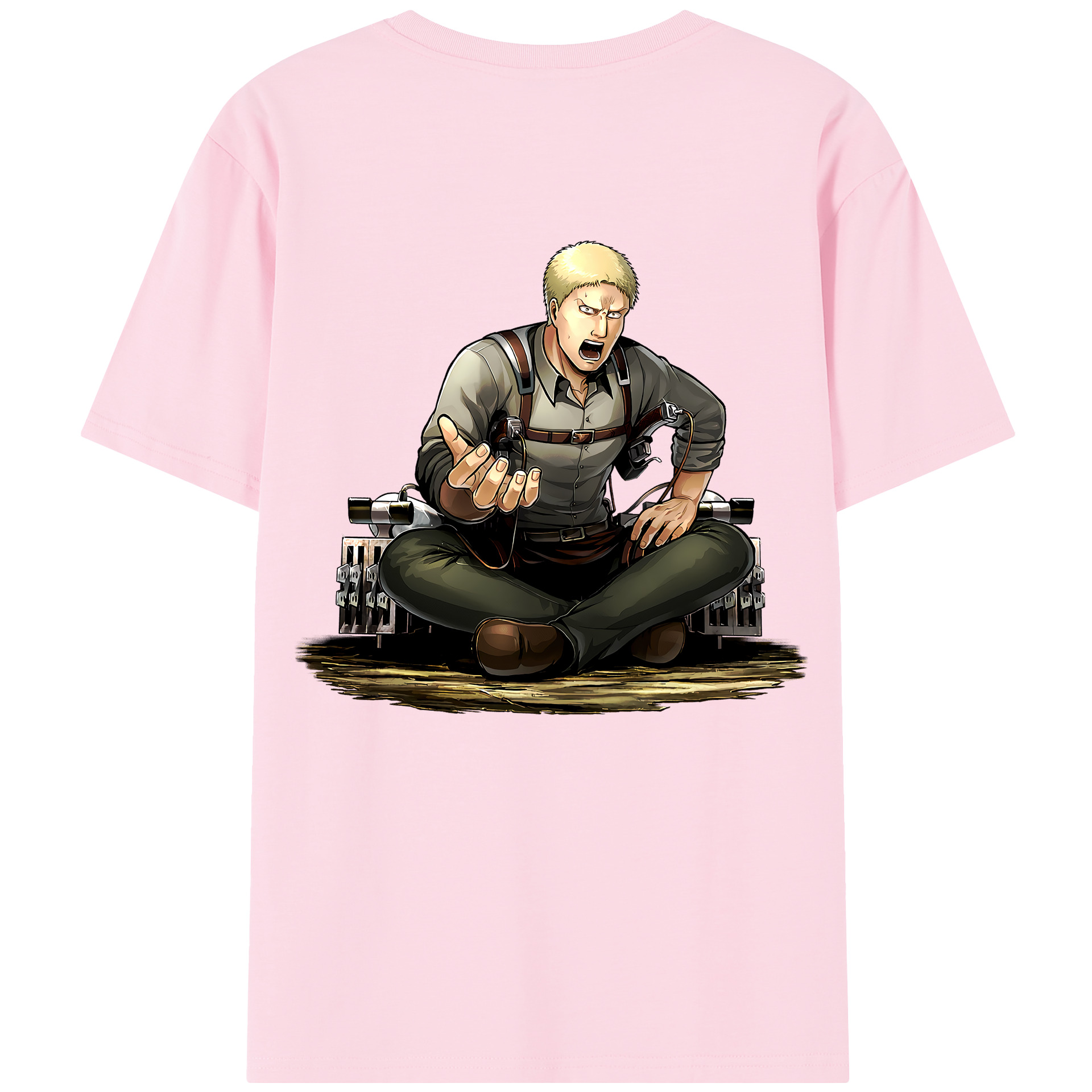 （画像用） 進撃の巨人 ライナー・ブラウン Attack on Titan Reiner Braun 綿100％半袖Tシャツ（背面プリント）