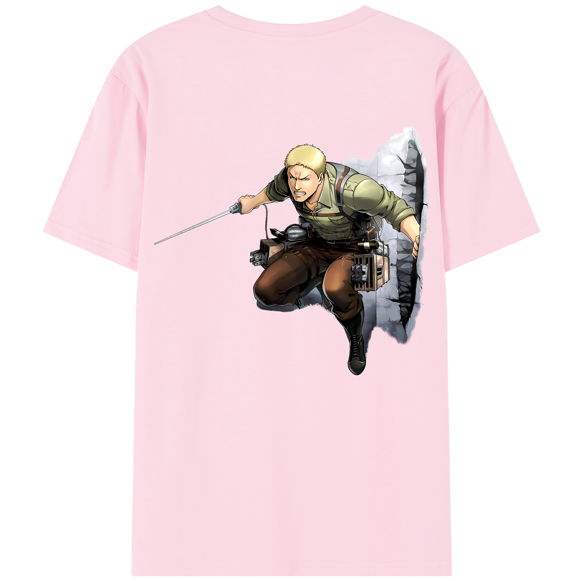 （画像用） 進撃の巨人 ライナー・ブラウン Attack on Titan Reiner Braun 綿100％半袖Tシャツ（背面プリント）