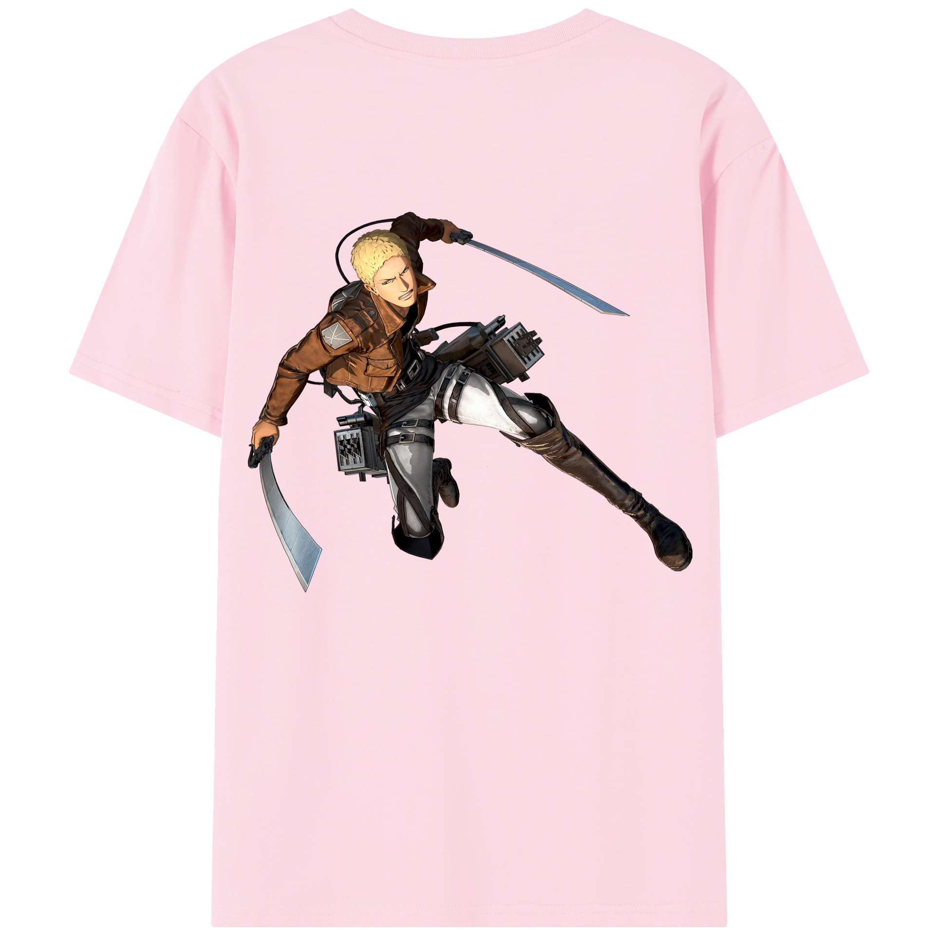 （画像用） 進撃の巨人 ライナー・ブラウン Attack on Titan Reiner Braun 綿100％半袖Tシャツ（背面プリント）