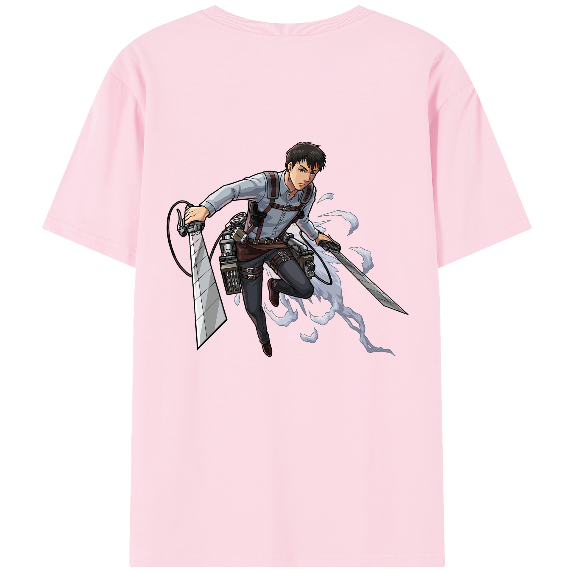 （画像用） 進撃の巨人 ベルトルト・フーバー Attack on Titan Bertholdt Hoover 綿100％半袖Tシャツ（背面プリント）