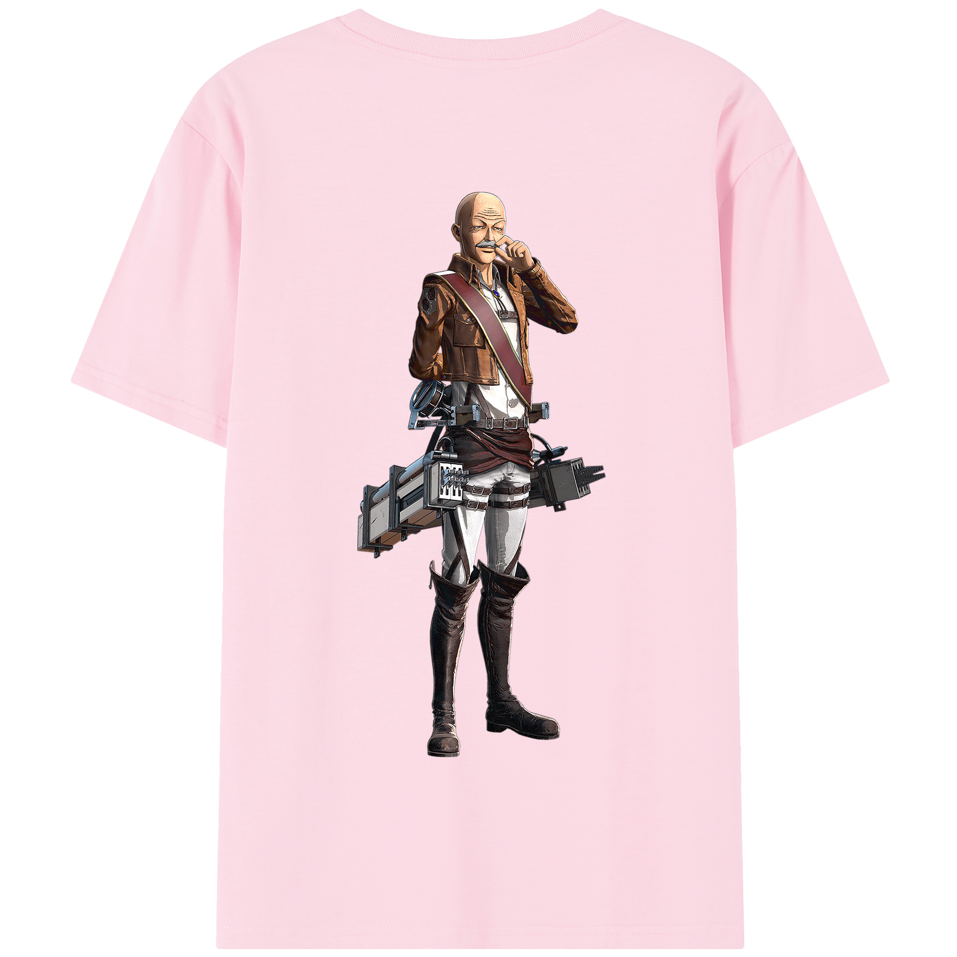 （画像用） 進撃の巨人 ドット·ピクシス Attack on Titan Dot Pixis 綿100％半袖Tシャツ（背面プリント）