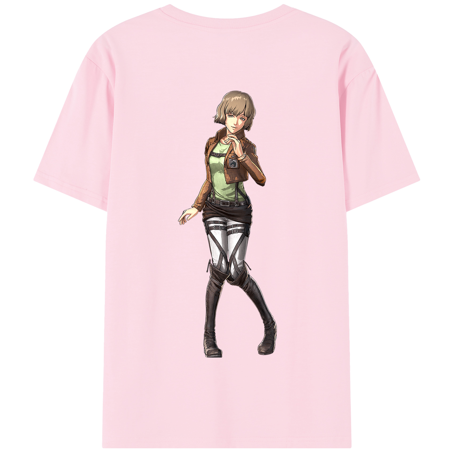 （画像用） 進撃の巨人 ヒツチ Attack on Titan Hitch 綿100％半袖Tシャツ（背面プリント）