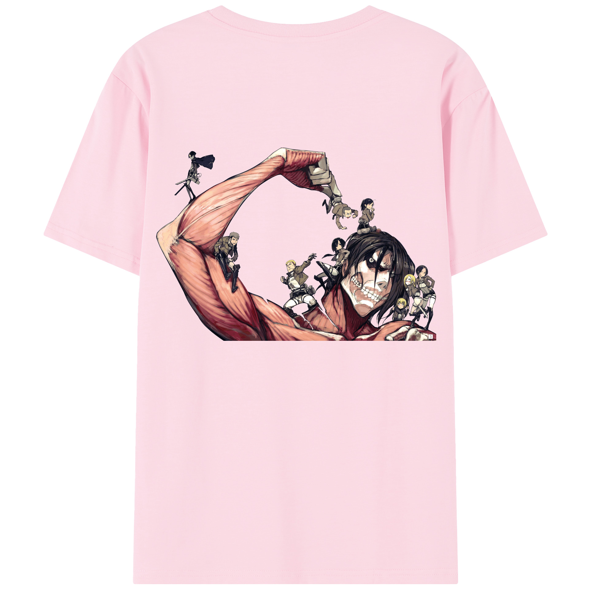 （画像用） 進撃の巨人 Attack on Titan 綿100％半袖Tシャツ（背面プリント）