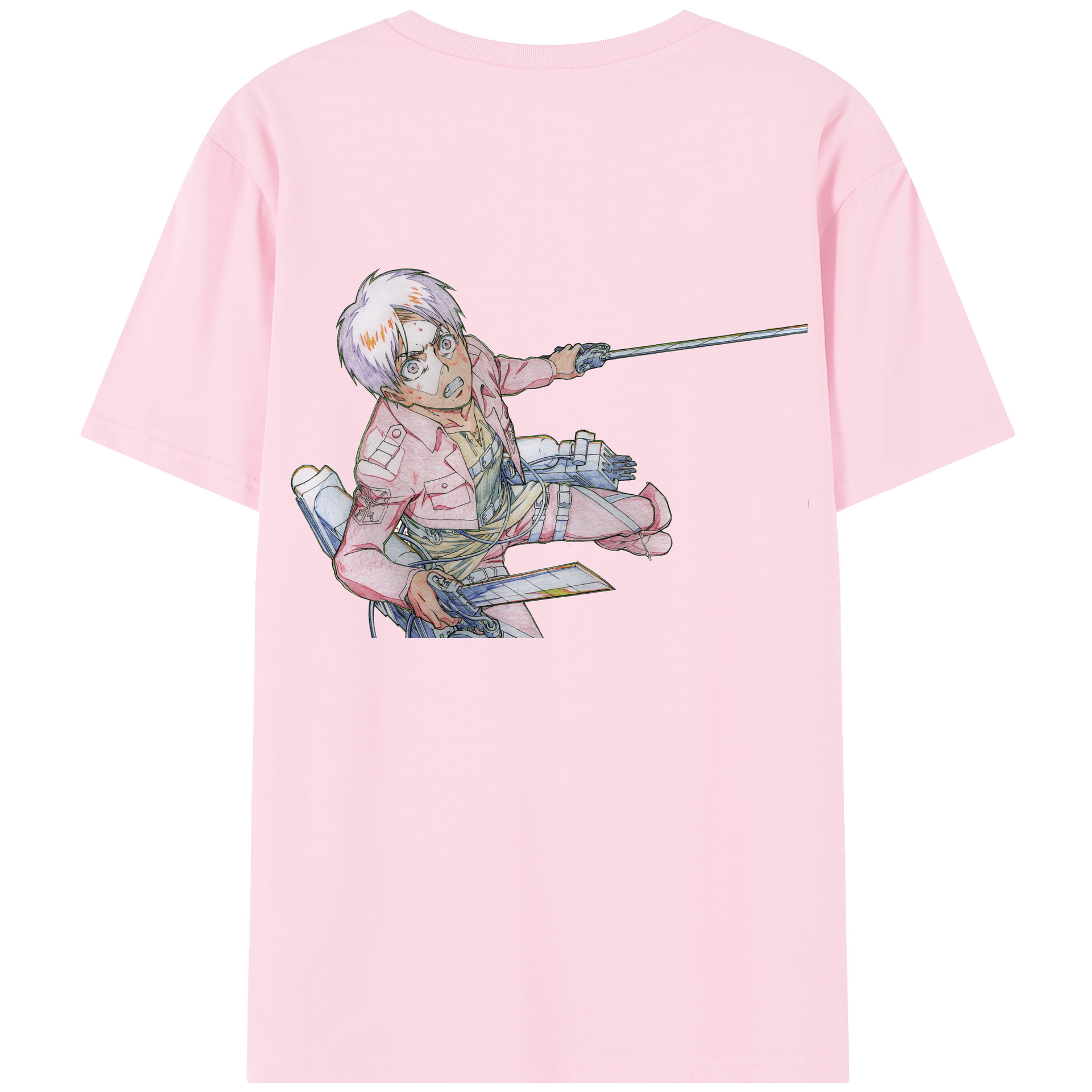 （画像用） 進撃の巨人 エレン･イェーガー Attack on Titan Eren Jäger 綿100％半袖Tシャツ（背面プリント）
