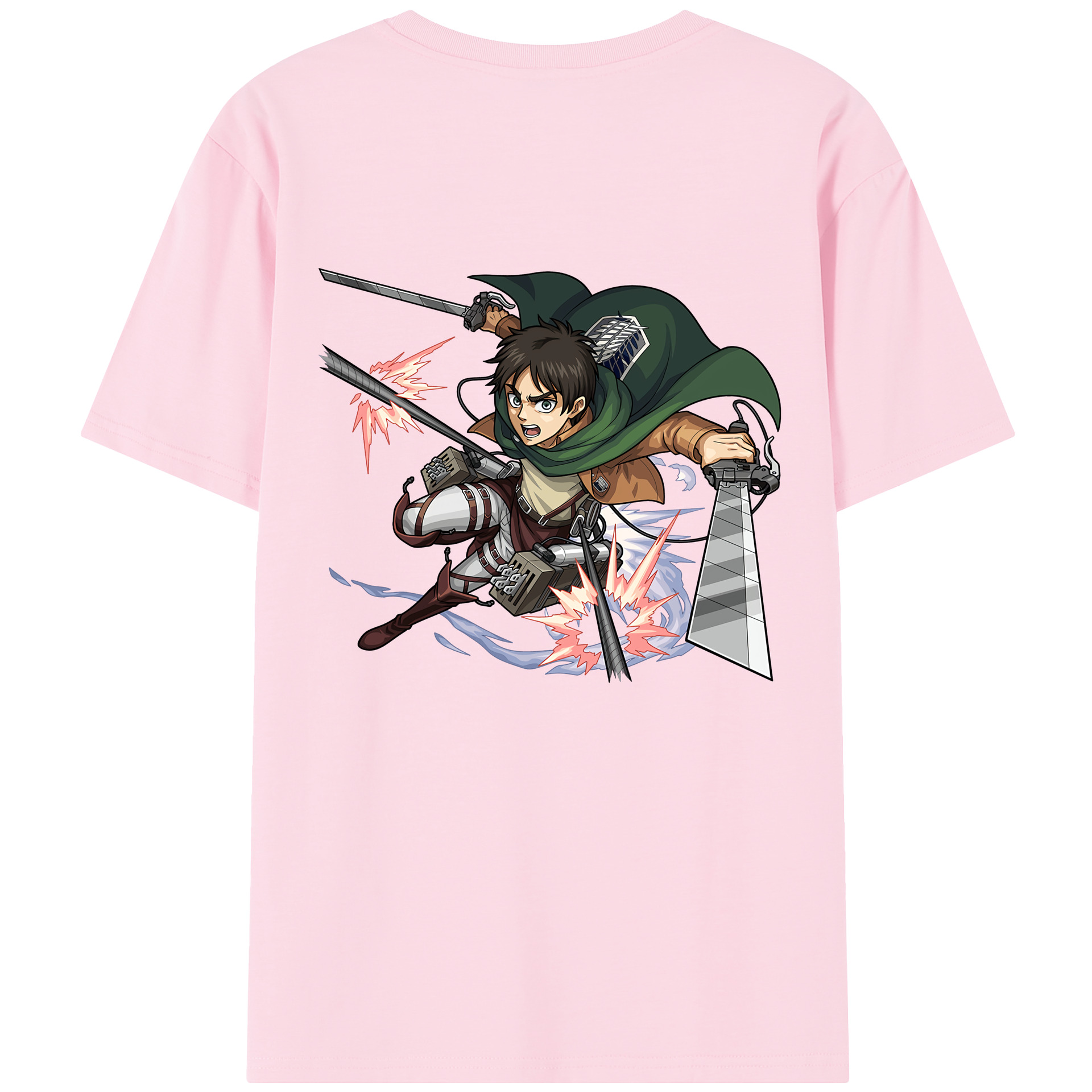 （画像用） 進撃の巨人 エレン･イェーガー Attack on Titan Eren Jäger 綿100％半袖Tシャツ（背面プリント）