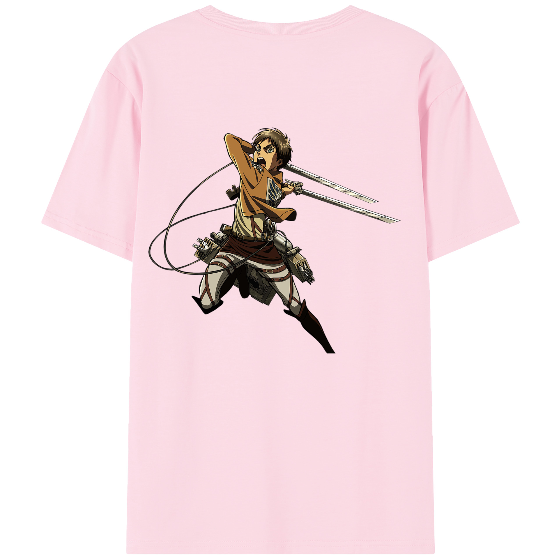 （画像用） 進撃の巨人 エレン･イェーガー Attack on Titan Eren Jäger 綿100％半袖Tシャツ（背面プリント）