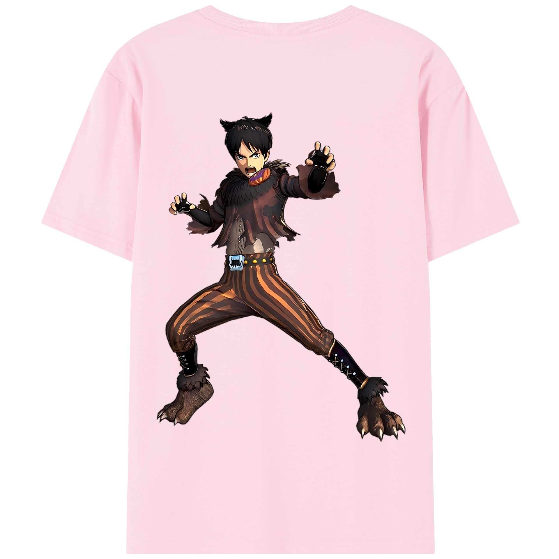 （画像用） 進撃の巨人 エレン･イェーガー Attack on Titan Eren Jäger 綿100％半袖Tシャツ（背面プリント）