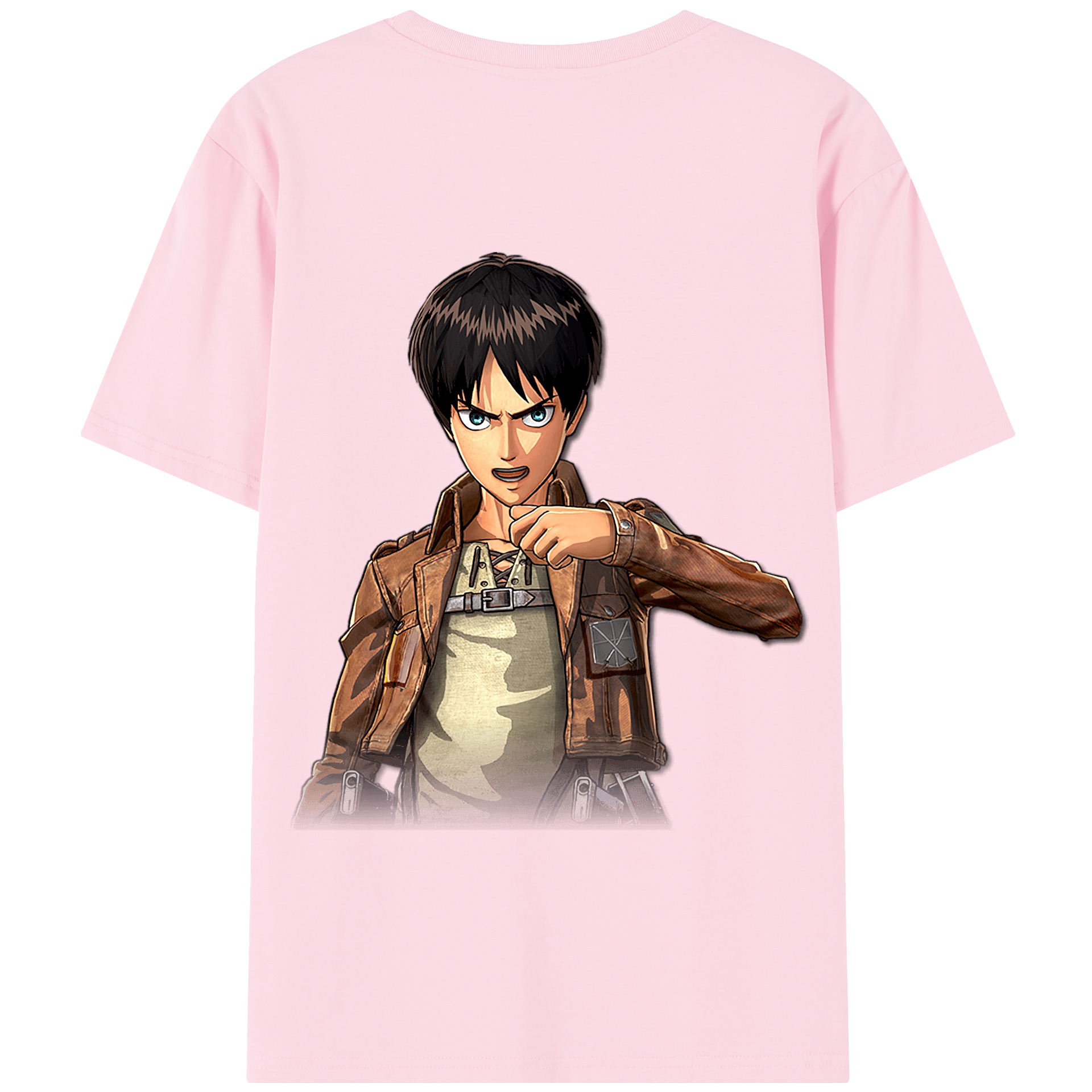 （画像用） 進撃の巨人 エレン･イェーガー Attack on Titan Eren Jäger 綿100％半袖Tシャツ（背面プリント）
