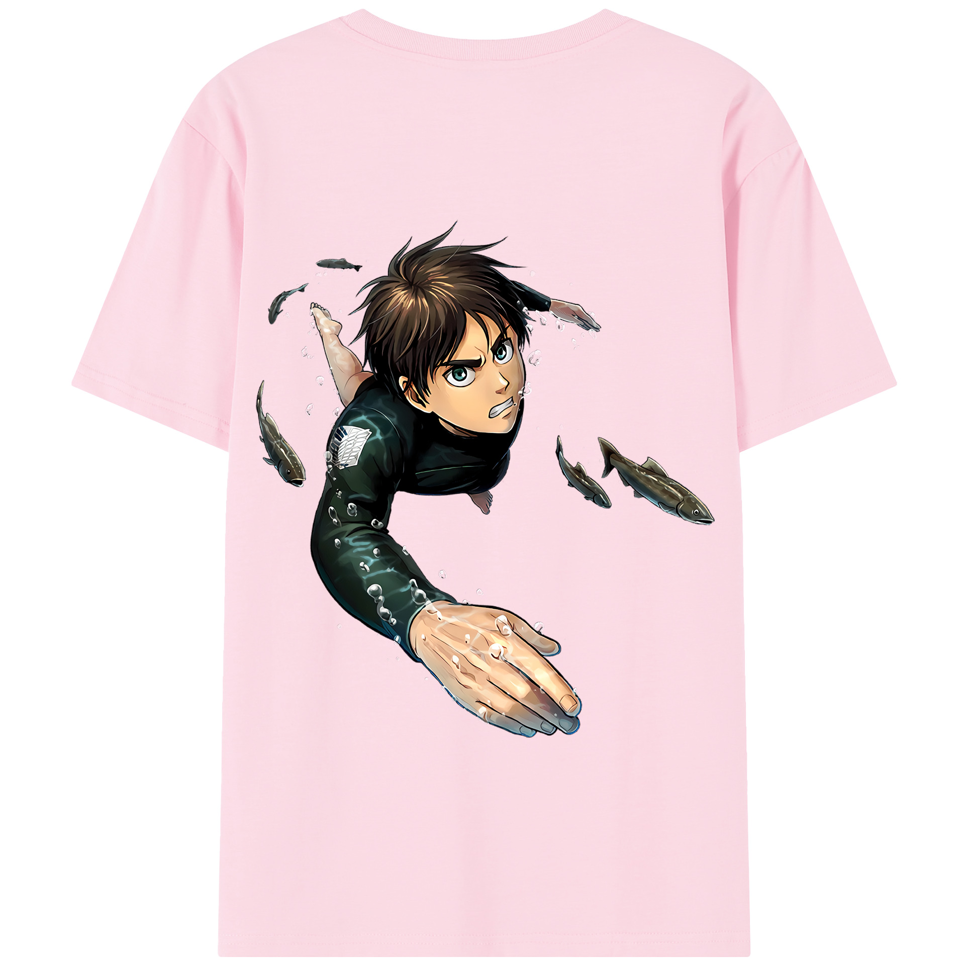 （画像用） 進撃の巨人 エレン･イェーガー Attack on Titan Eren Jäger 綿100％半袖Tシャツ（背面プリント）