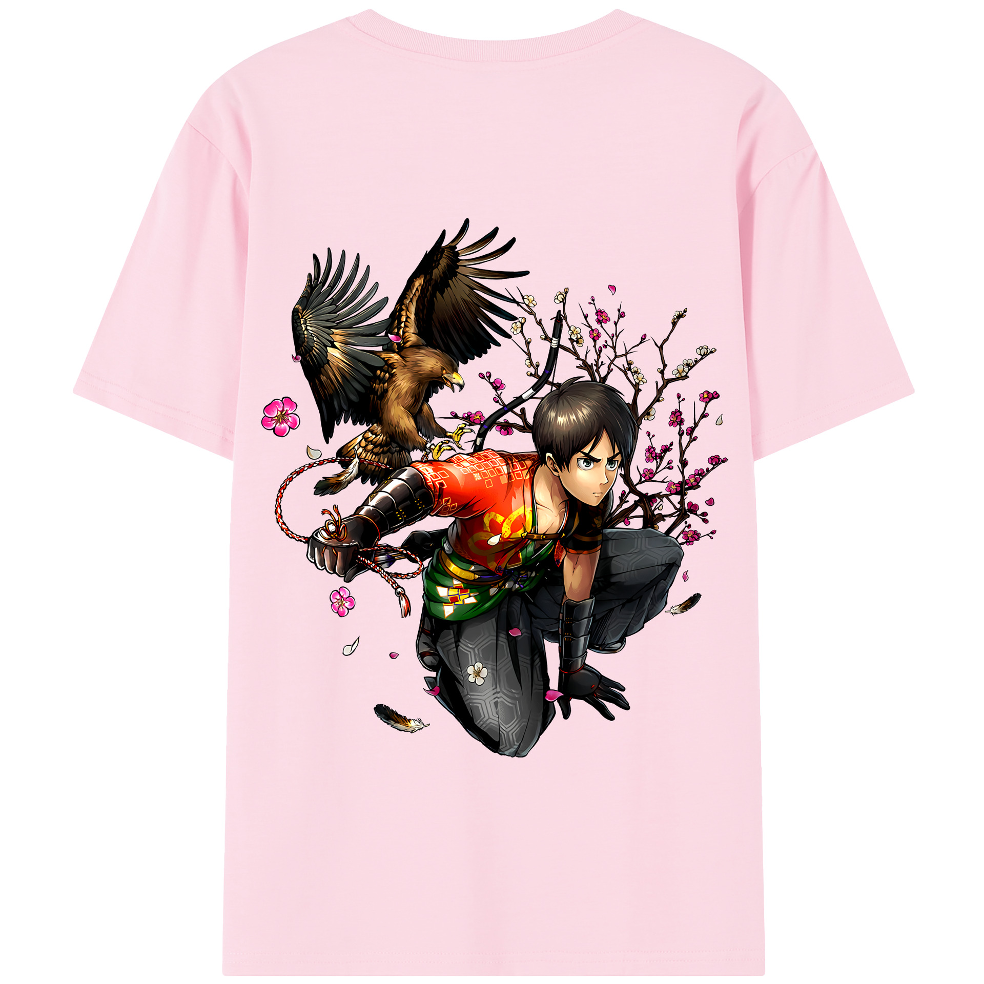 （画像用） 進撃の巨人 エレン･イェーガー Attack on Titan Eren Jäger 綿100％半袖Tシャツ（背面プリント）