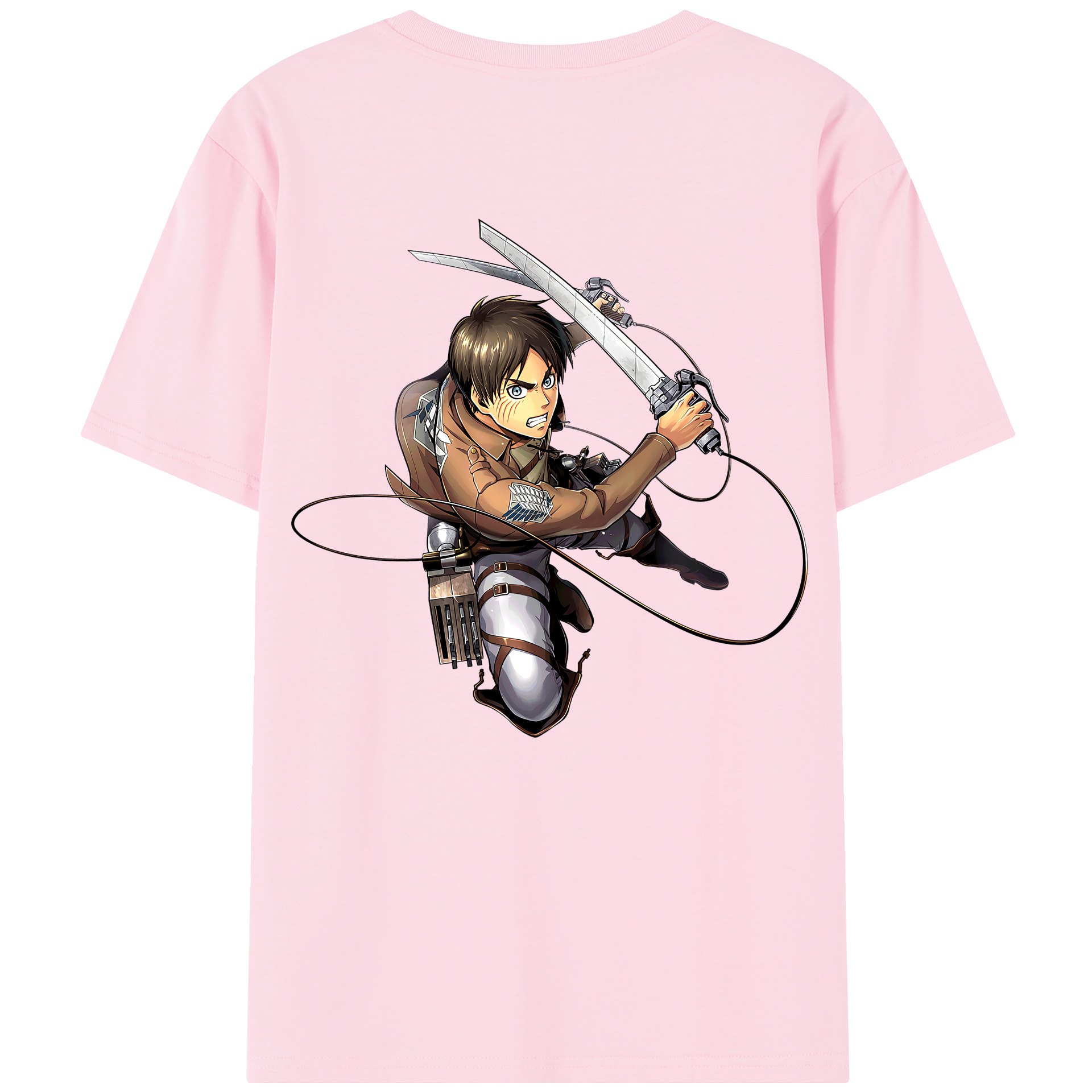（画像用） 進撃の巨人 エレン･イェーガー Attack on Titan Eren Jäger 綿100％半袖Tシャツ（背面プリント）