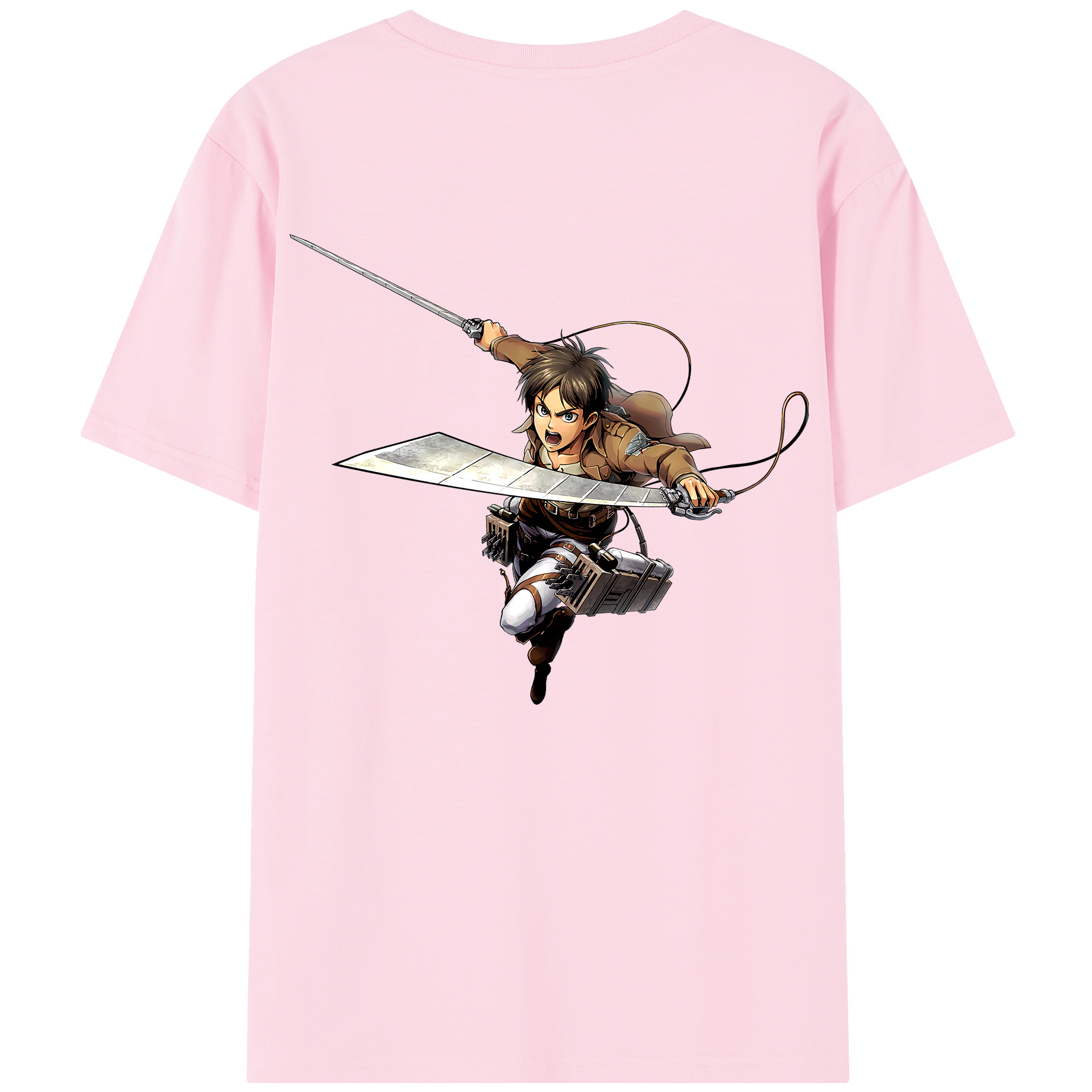 （画像用） 進撃の巨人 エレン･イェーガー Attack on Titan Eren Jäger 綿100％半袖Tシャツ（背面プリント）