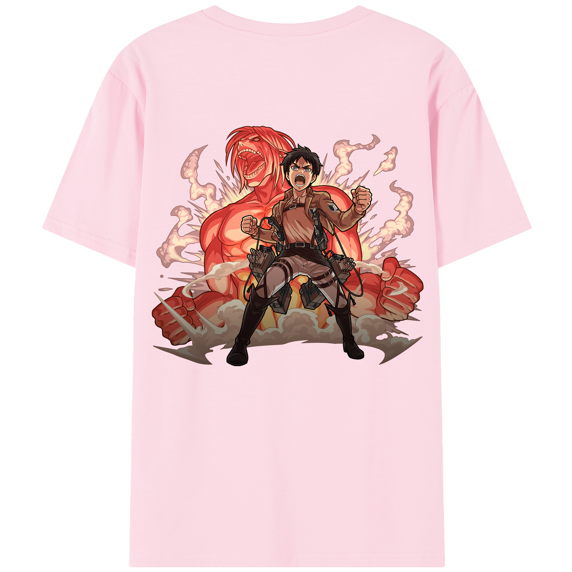 （画像用） 進撃の巨人 エレン･イェーガー Attack on Titan Eren Jäger 綿100％半袖Tシャツ（背面プリント）