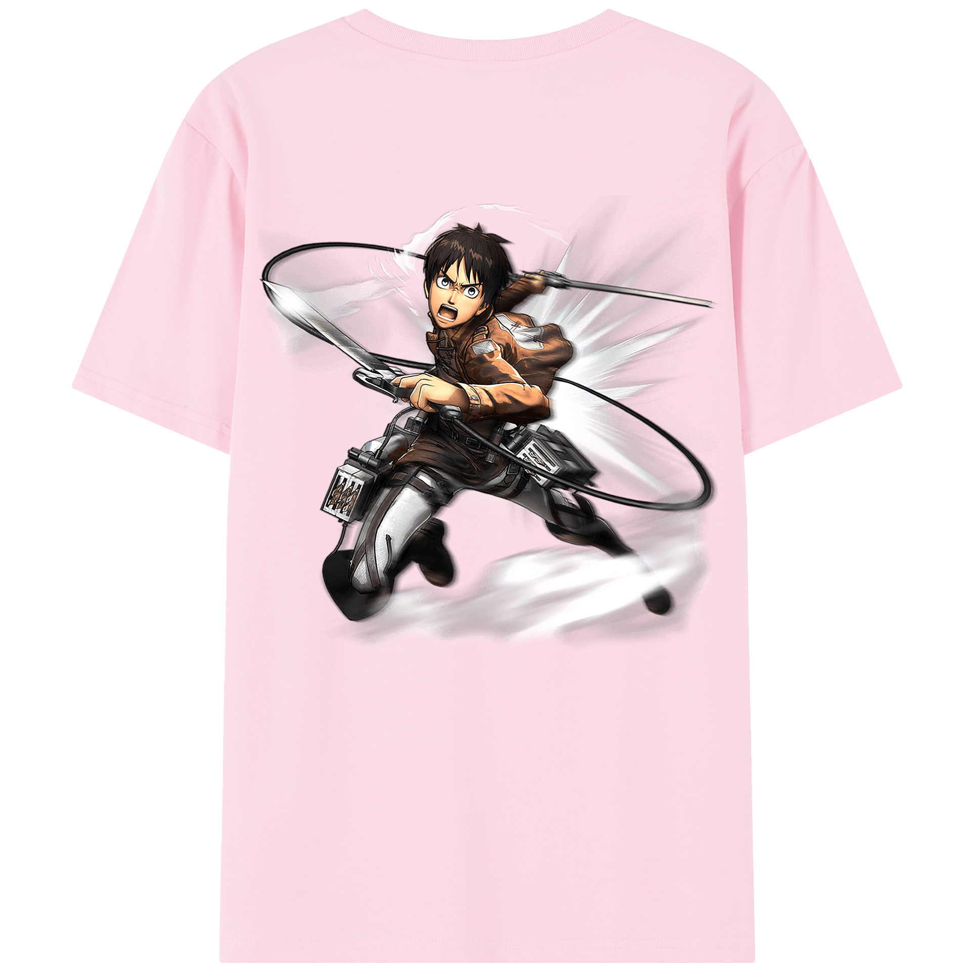 （画像用） 進撃の巨人 エレン･イェーガー Attack on Titan Eren Jäger 綿100％半袖Tシャツ（背面プリント）