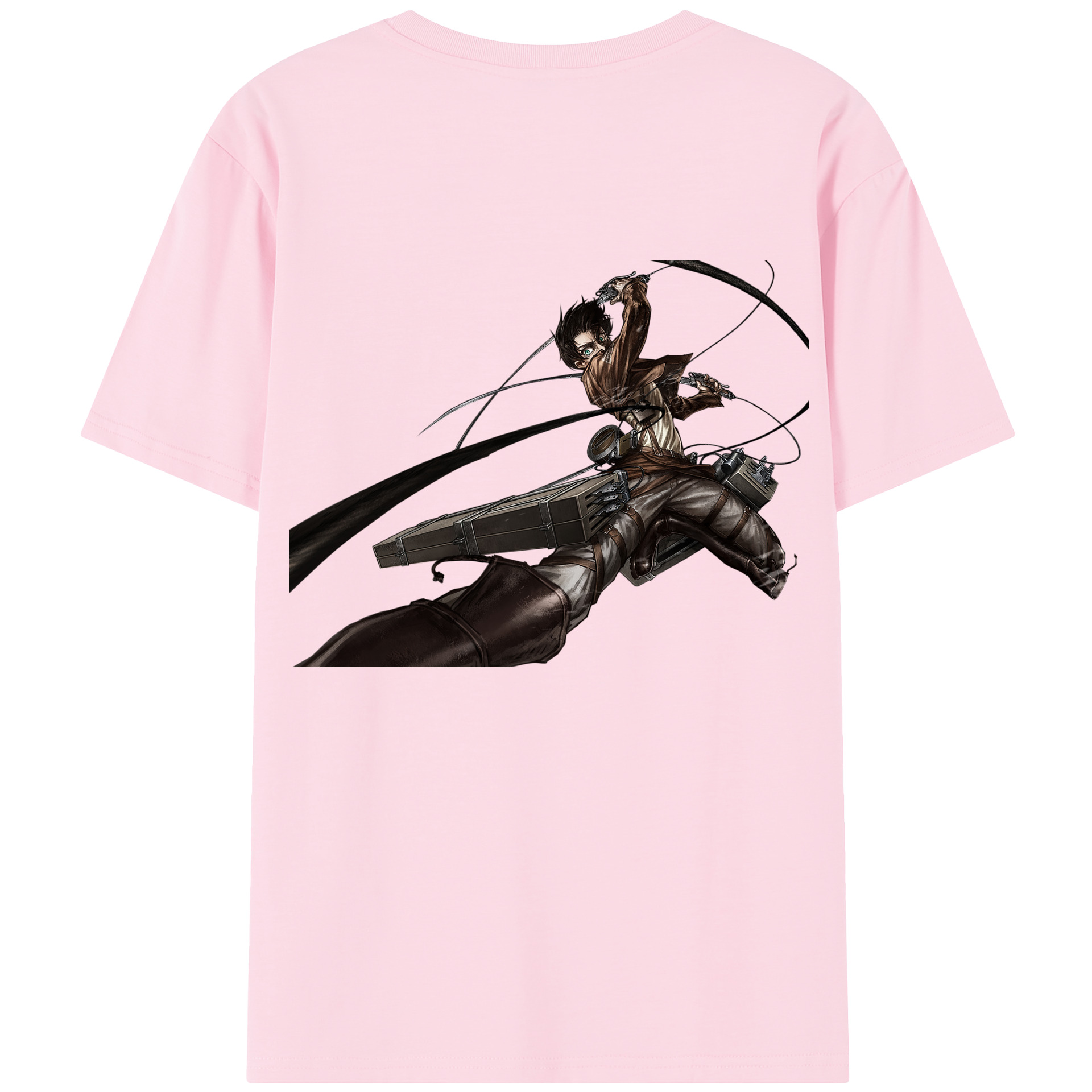 （画像用） 進撃の巨人 エレン･イェーガー Attack on Titan Eren Jäger 綿100％半袖Tシャツ（背面プリント）