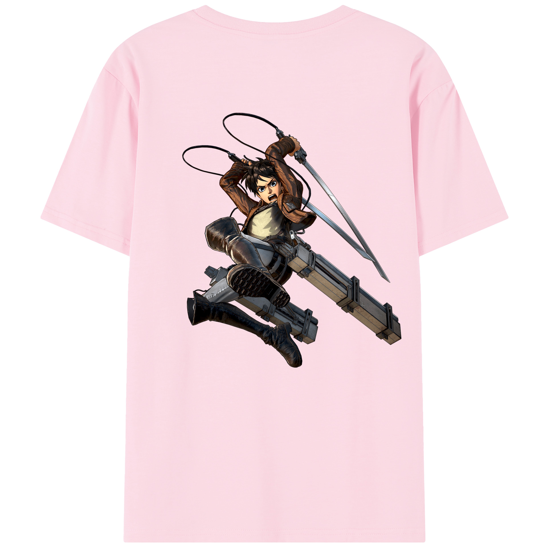 （画像用） 進撃の巨人 エレン･イェーガー Attack on Titan Eren Jäger 綿100％半袖Tシャツ（背面プリント）