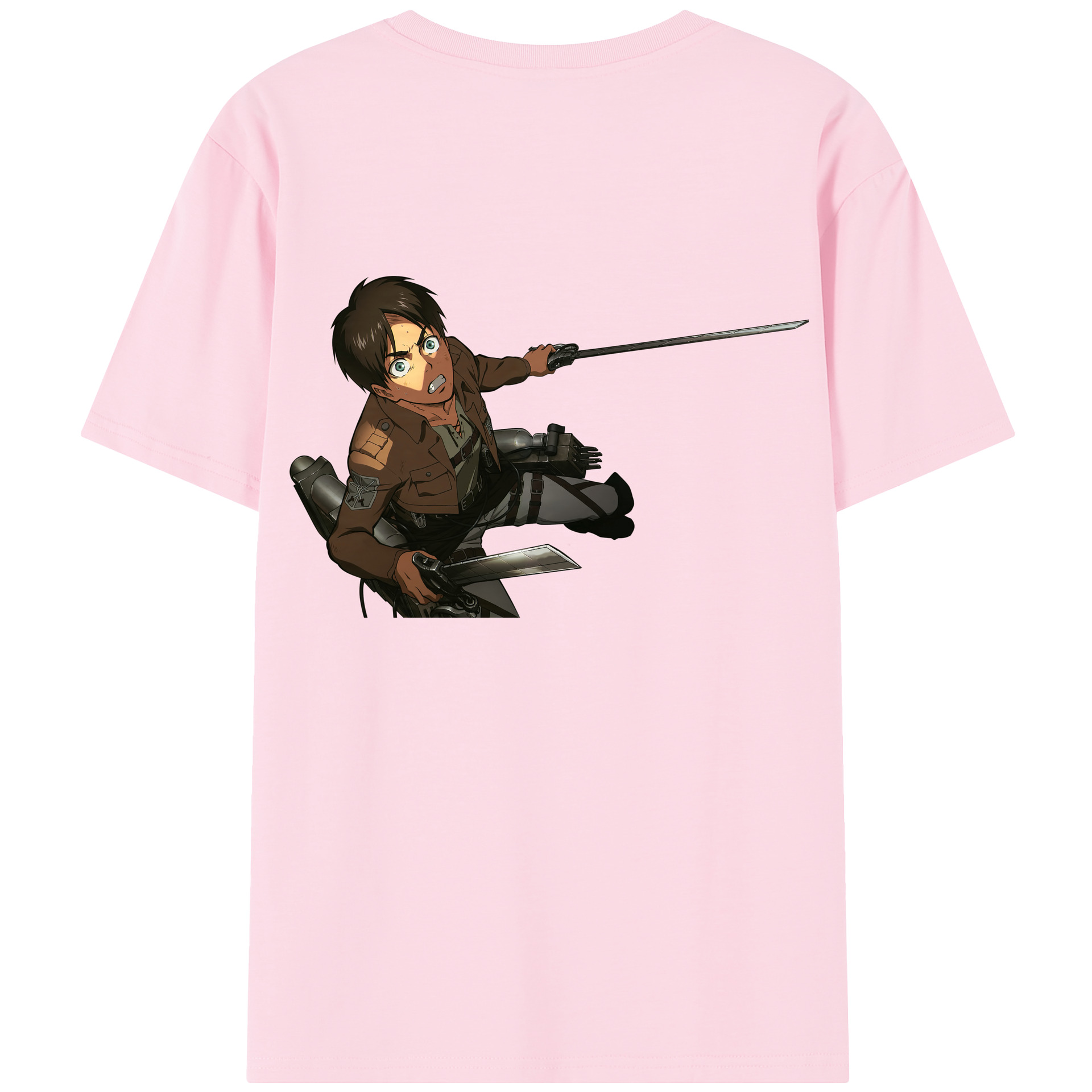 （画像用） 進撃の巨人 エレン･イェーガー Attack on Titan Eren Jäger 綿100％半袖Tシャツ（背面プリント）