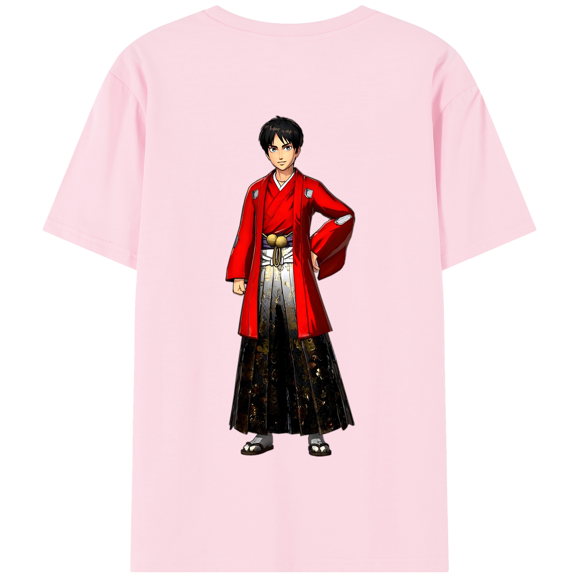 （画像用） 進撃の巨人 エレン･イェーガー Attack on Titan Eren Jäger 綿100％半袖Tシャツ（背面プリント）
