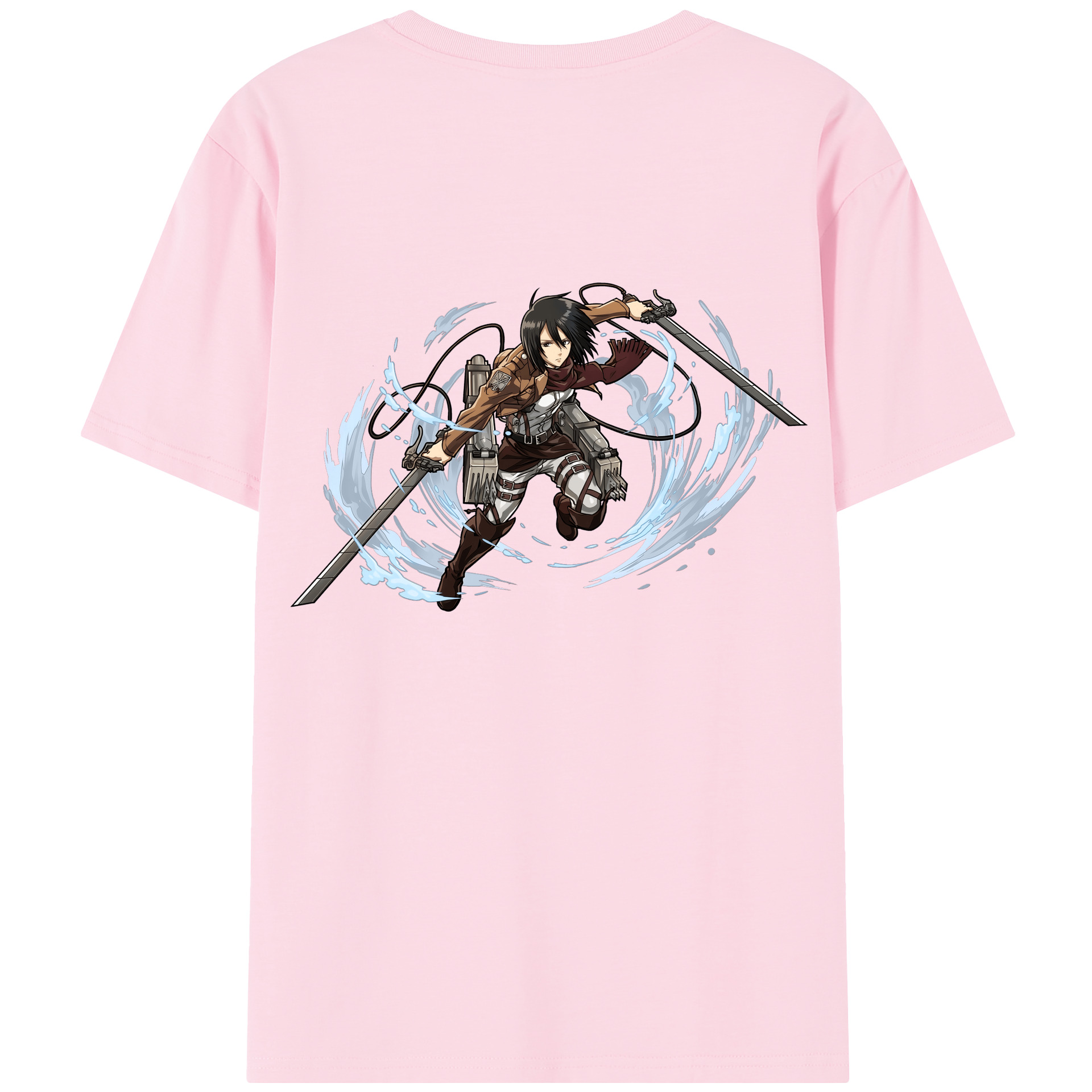 （画像用） 進撃の巨人 ミカサ·アッカーマン Attack on Titan Mikasa Ackerman 綿100％半袖Tシャツ（背面プリント）