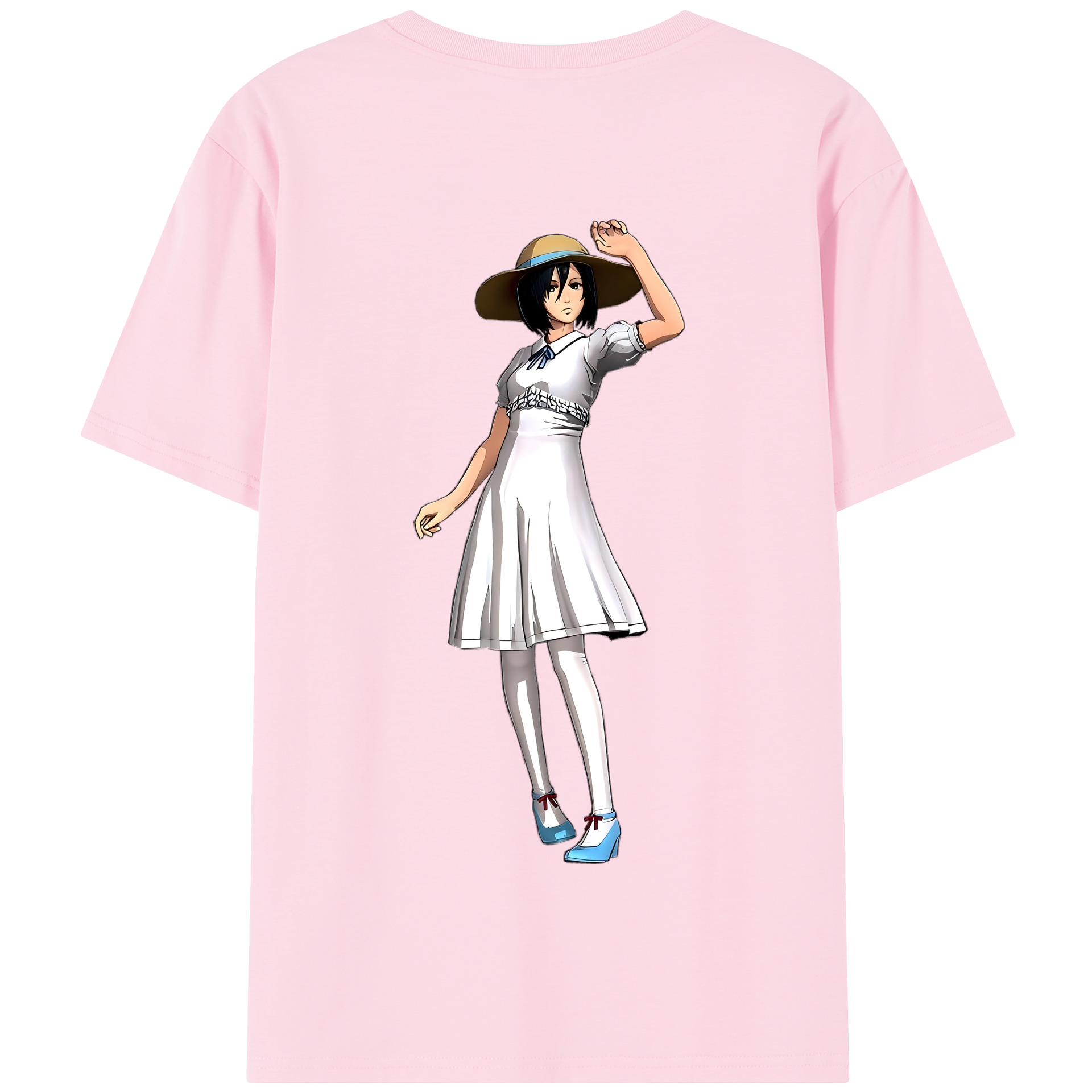 （画像用） 進撃の巨人 ミカサ·アッカーマン Attack on Titan Mikasa Ackerman 綿100％半袖Tシャツ（背面プリント）
