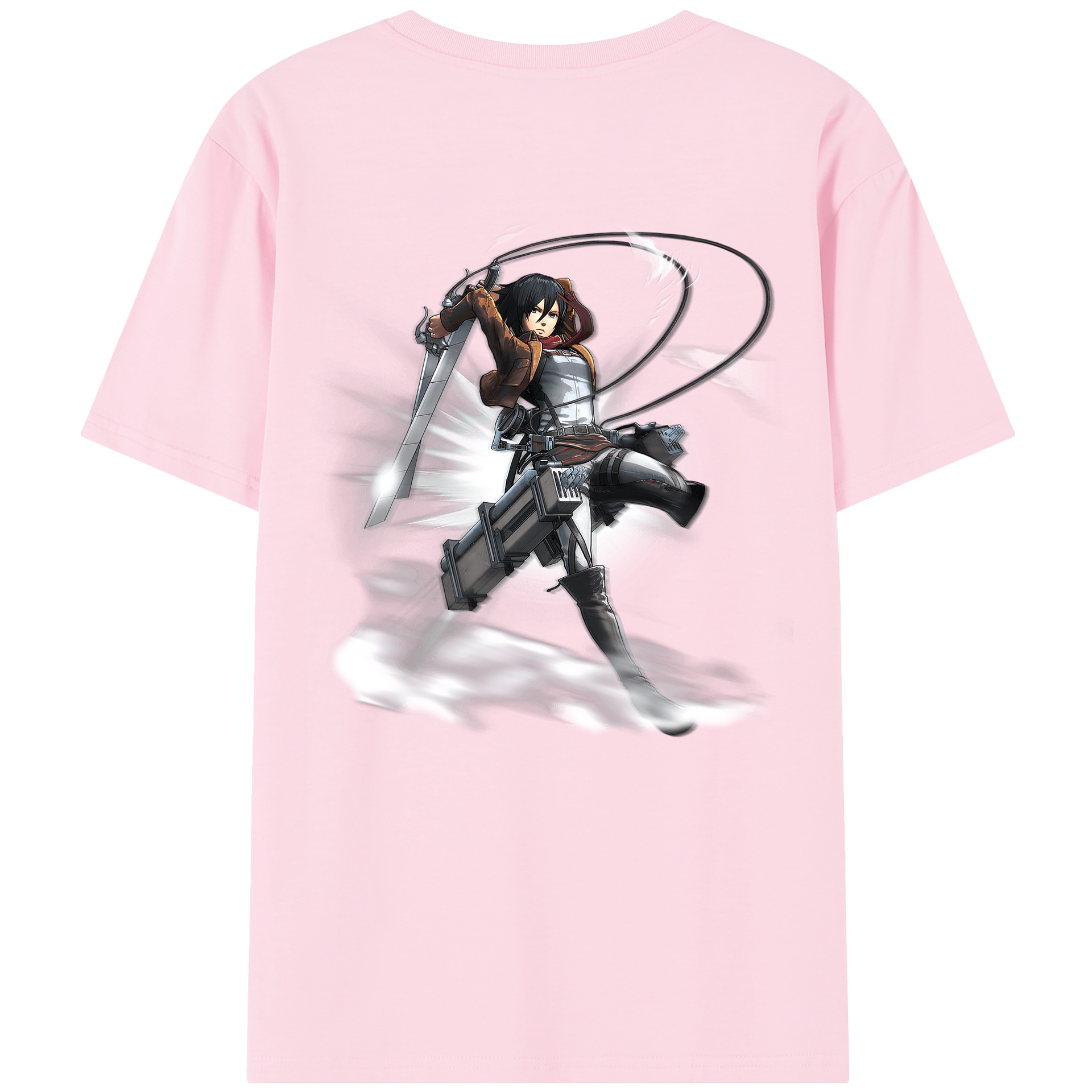 （画像用） 進撃の巨人 ミカサ·アッカーマン Attack on Titan Mikasa Ackerman 綿100％半袖Tシャツ（背面プリント）